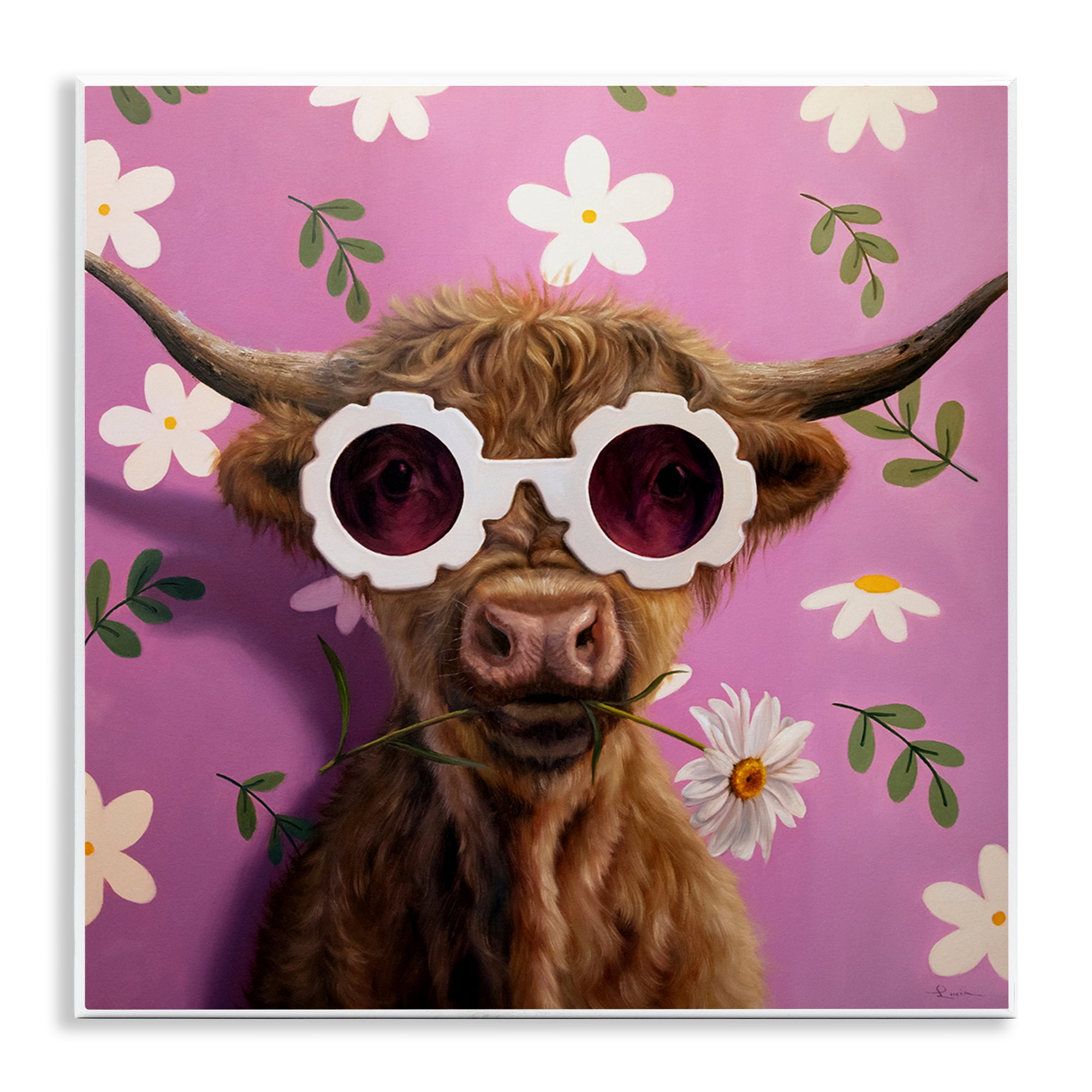 Stupell Industries Fresh As A Daisy Cattle Wall Plaque Art, design by Lucia Heffernan