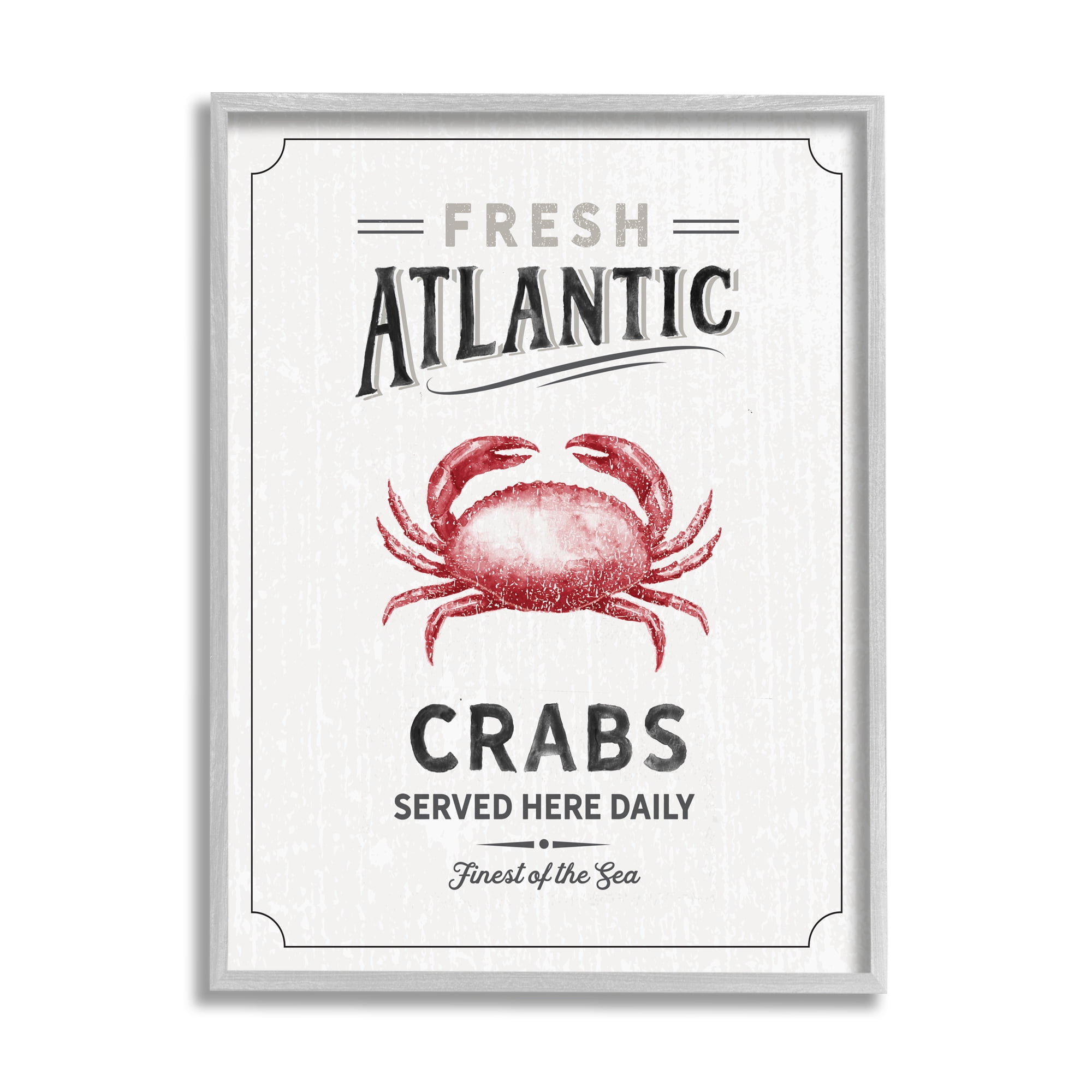 Stupell Industries Fresh Atlantic Crabs Vintage Nautical Food Advertisement , 16 x 20, Design by Nina Pierce