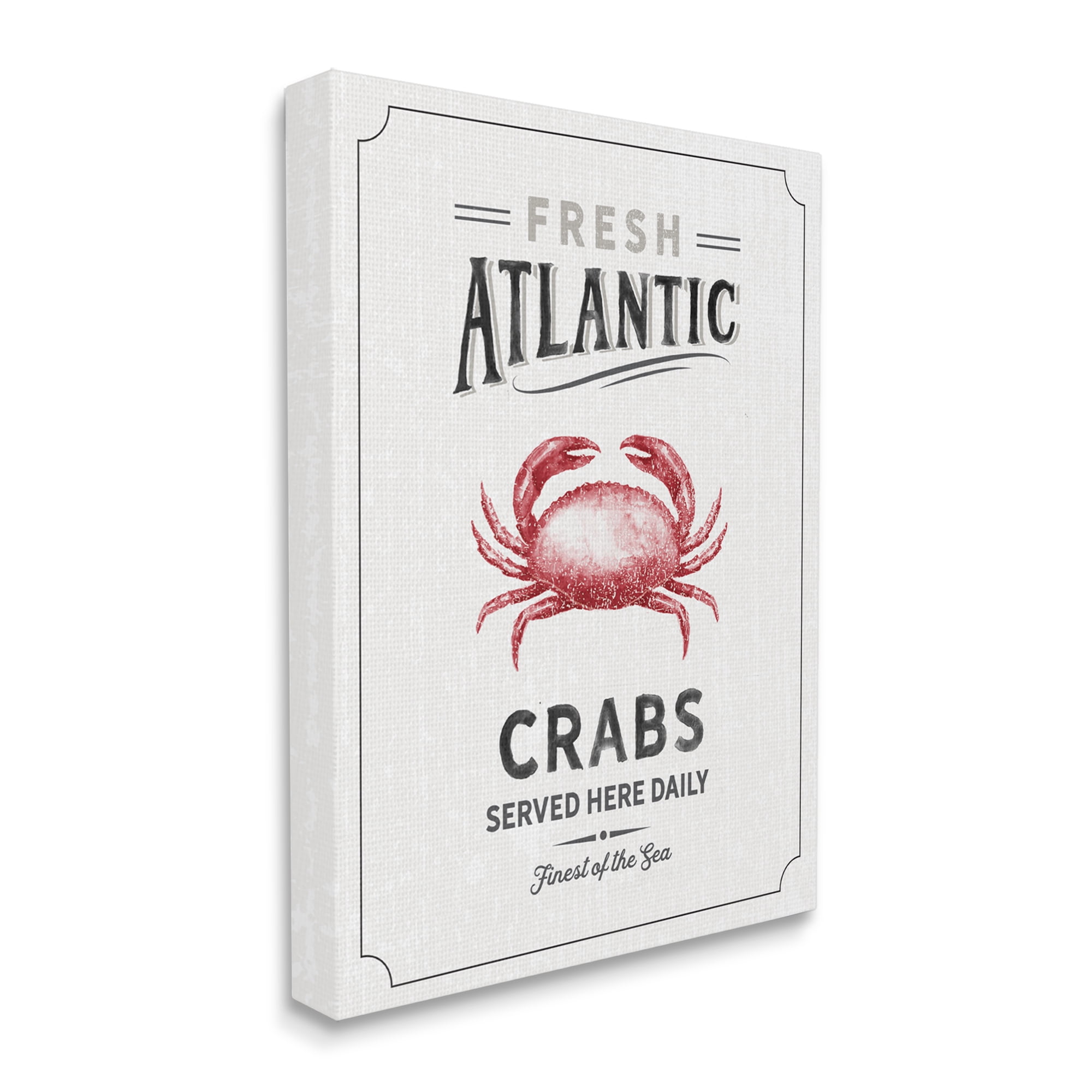 Stupell Industries Fresh Atlantic Crabs Vintage Nautical Food Advertisement , 16 x 20, Design by Nina Pierce
