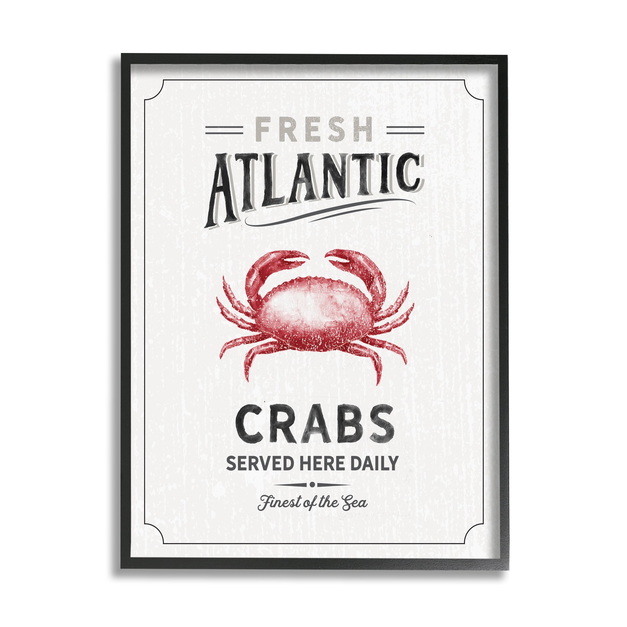 Stupell Industries Fresh Atlantic Crabs Vintage Nautical Food Advertisement , 24 x 30, Design by Nina Pierce