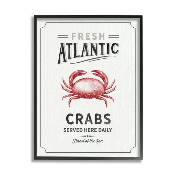 Stupell Industries Fresh Atlantic Crabs Vintage Nautical Food Advertisement , 24 x 30, Design by Nina Pierce