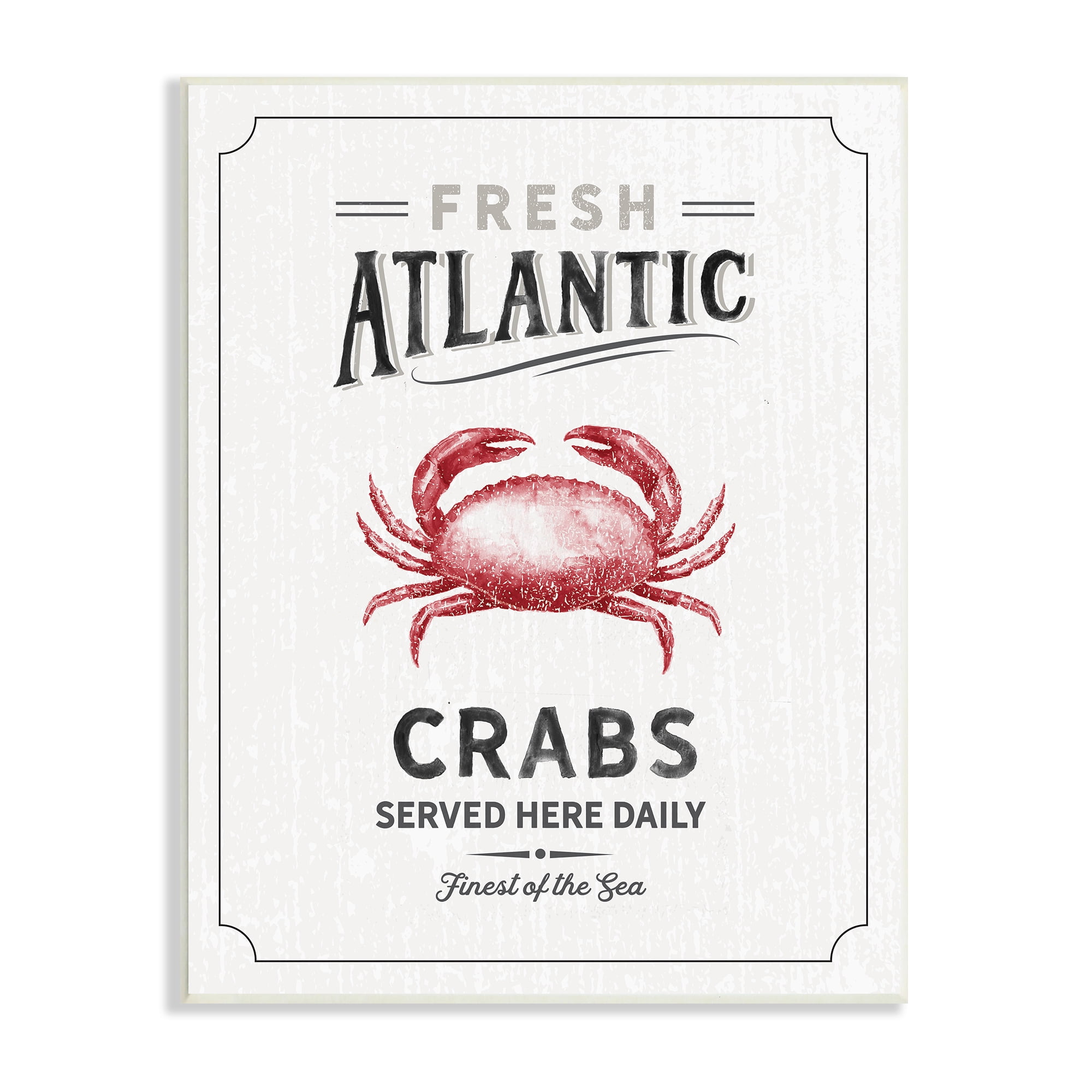 Stupell Industries Fresh Atlantic Crabs Vintage Nautical Food Advertisement Nature Painting Unframed Art Print Wall Art, 10 x 15