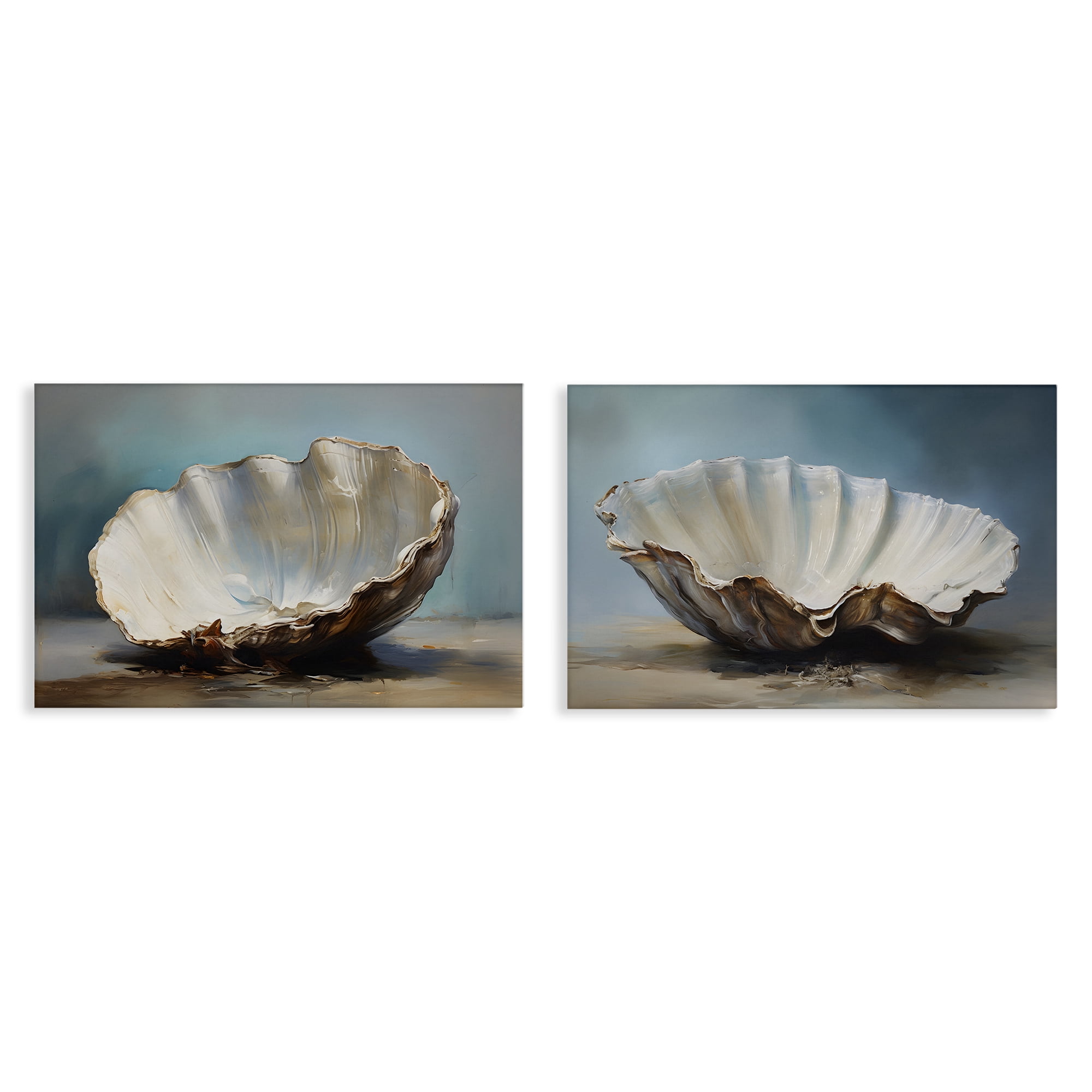 Stupell Industries Fresh Beach Finds Shells Nautical & Beach Painting Wrapped Canvas Art Print Wall Art, 30 x 20, Set of 2