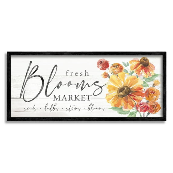 Stupell Industries Fresh Blooms Market Seeds Bulbs Stems Flower Illustration,24 x 10, Design by Courtney Morgenstern