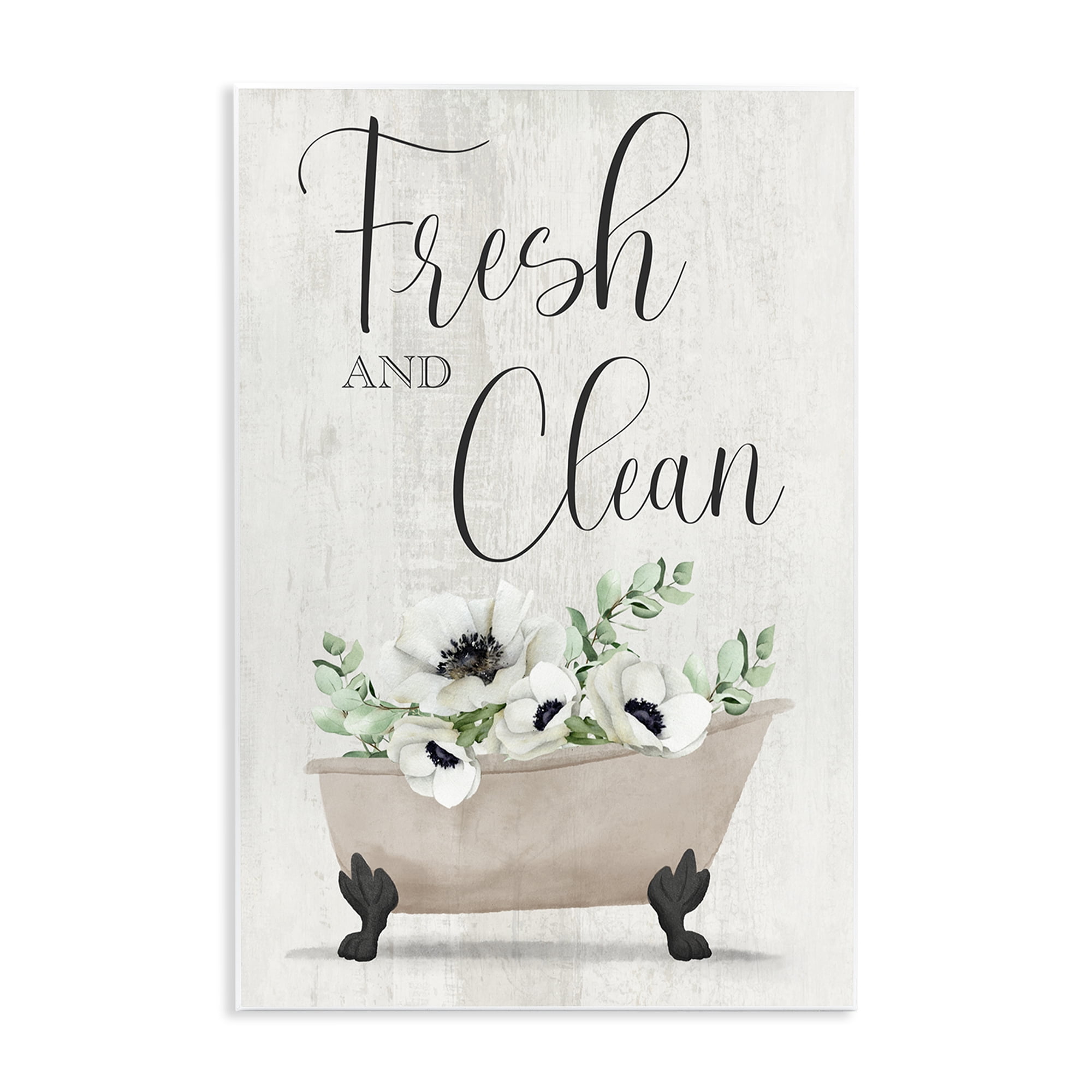 Stupell Industries Fresh & Clean Poppy Tub Bath & Laundry Painting Unframed Art Print Wall Art, 13 x 19