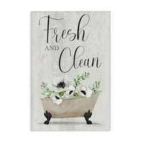 Stupell Industries Fresh & Clean Poppy Tub Bath & Laundry Painting Wrapped Canvas Art Print Wall Art, 16 x 24