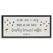 Stupell Industries Fresh Coffee 24:7 Caffeine Proverbs Religious Painting Black Floater Framed Canvas Art Print Wall Art, 25 x 11