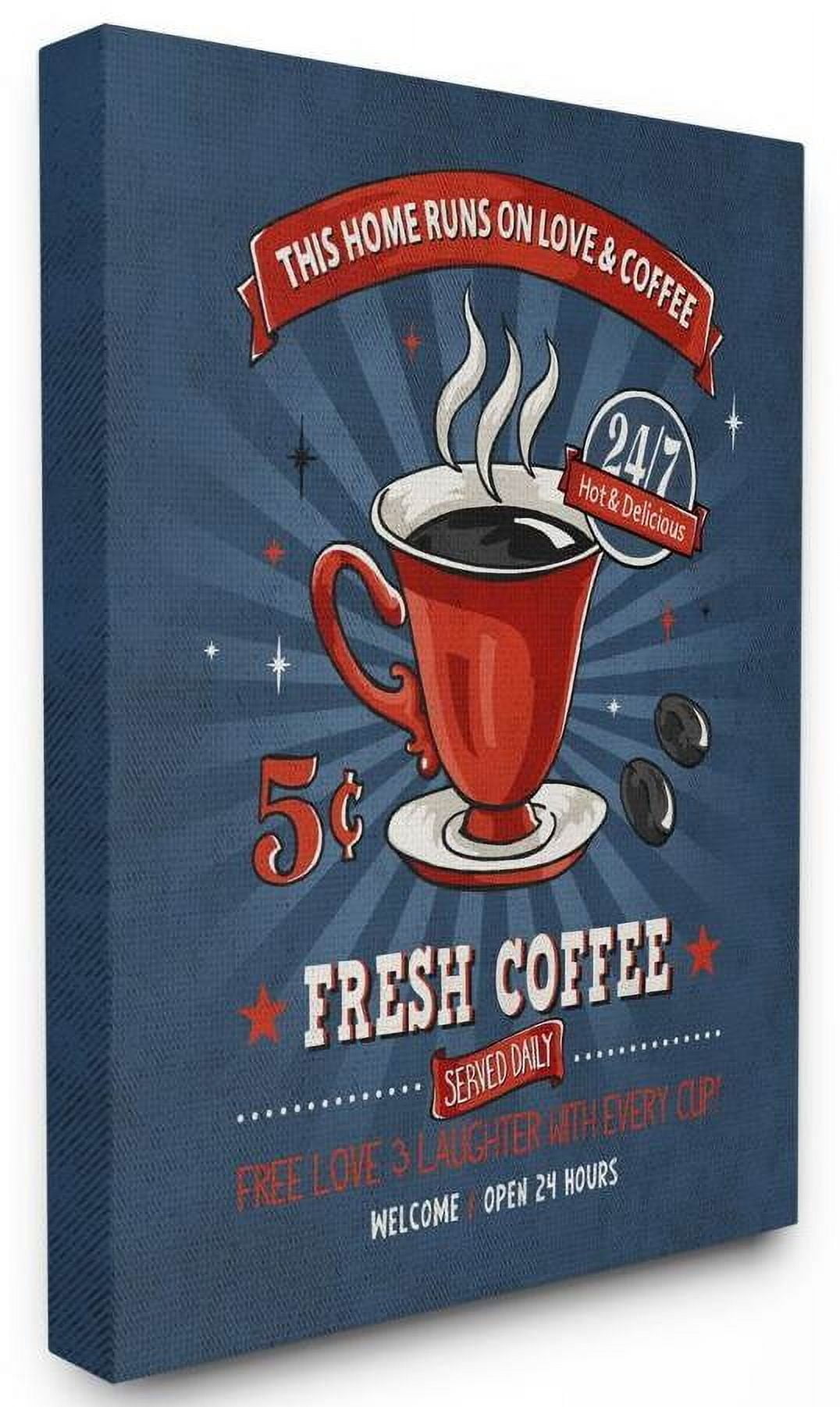 Stupell Industries Fresh Coffee Family Vintage Comic Book Design Canvas Wall Art by Ester Kay