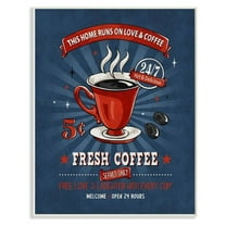 Stupell Industries Fresh Coffee Family Vintage Comic Book Design Wall Plaque by Ester Kay