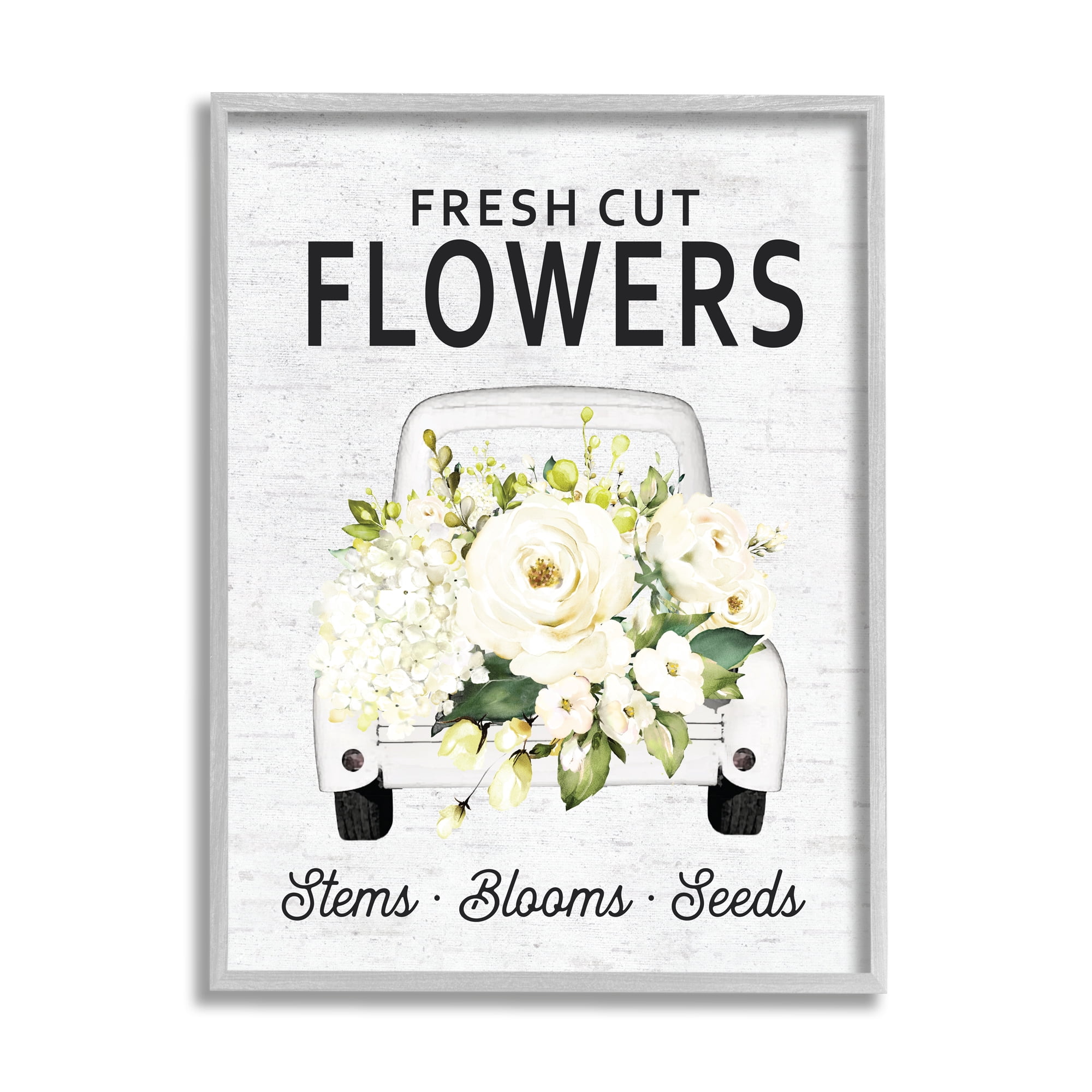 Stupell Industries Fresh Cut Flowers Sign Quaint Country Truck, 16 x 20, Designed by Lettered and Lined