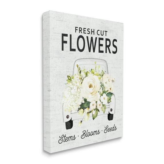 Stupell Industries Fresh Cut Flowers Sign Quaint Country Truck, 16 x 20, Designed by Lettered and Lined