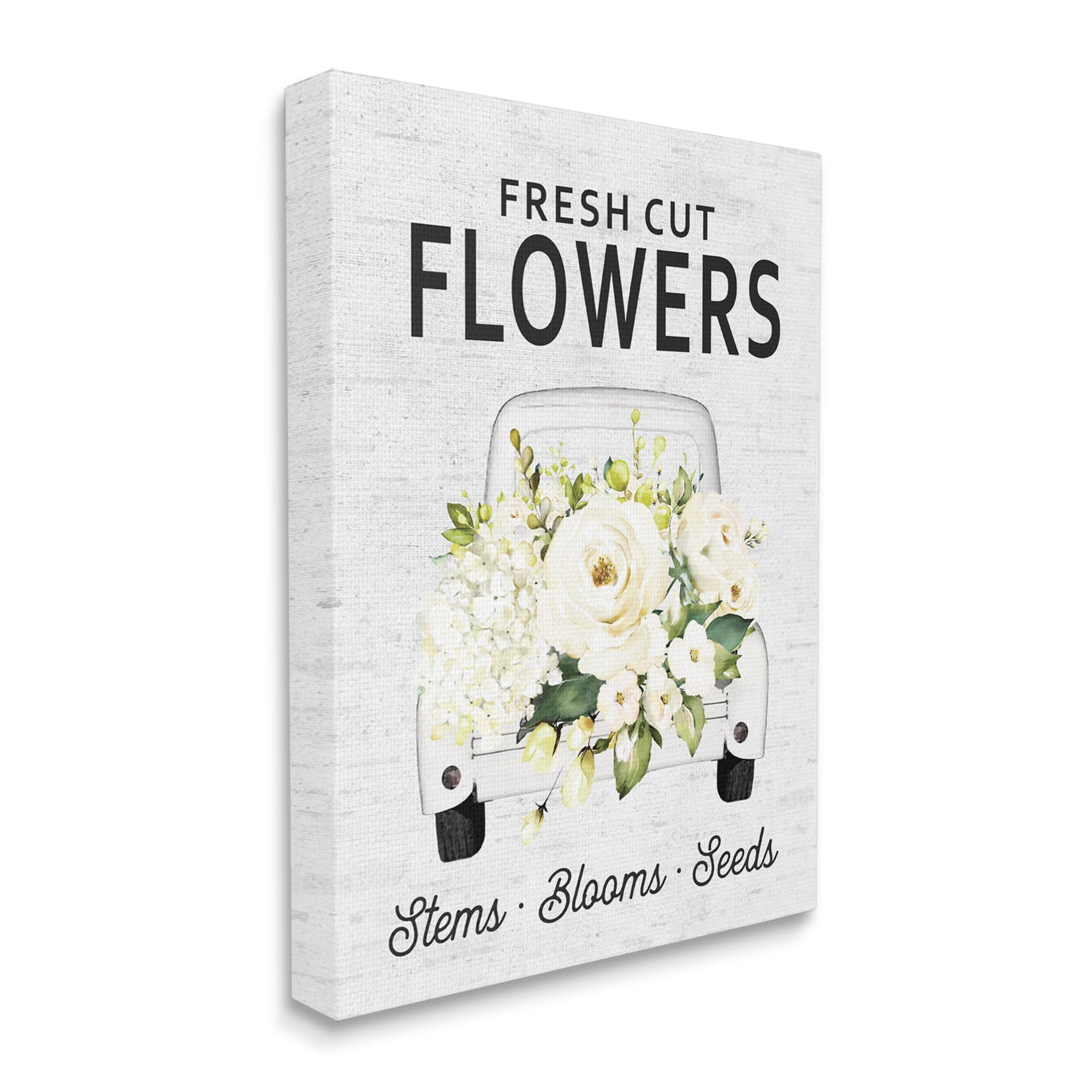 Stupell Industries Fresh Cut Flowers Sign Quaint Country Truck, 36 x 48, Designed by Lettered and Lined