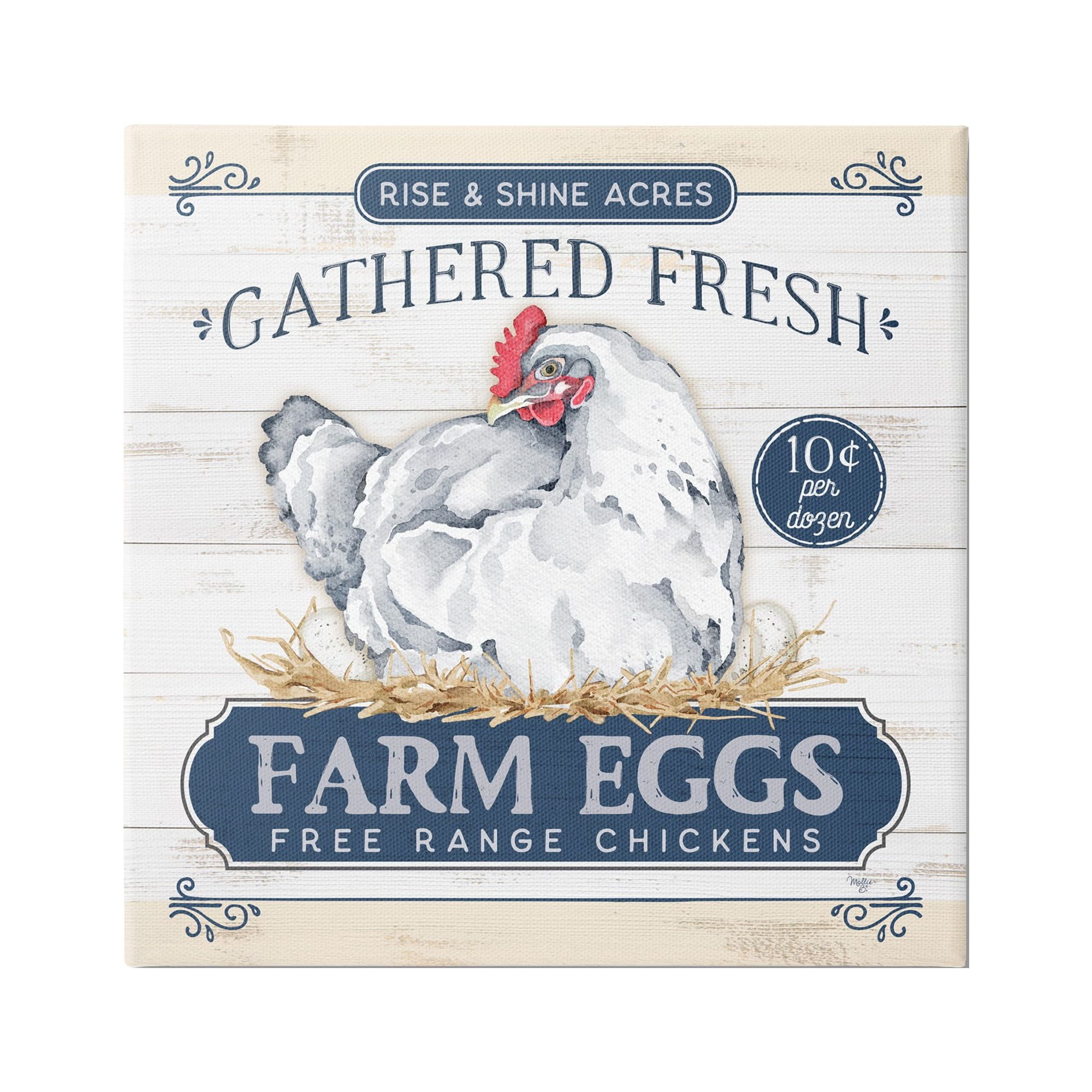 Stupell Industries Fresh Farm Eggs Rustic Animals & Insects Painting Gallery Wrapped Canvas Print Wall Art, 24 x 24