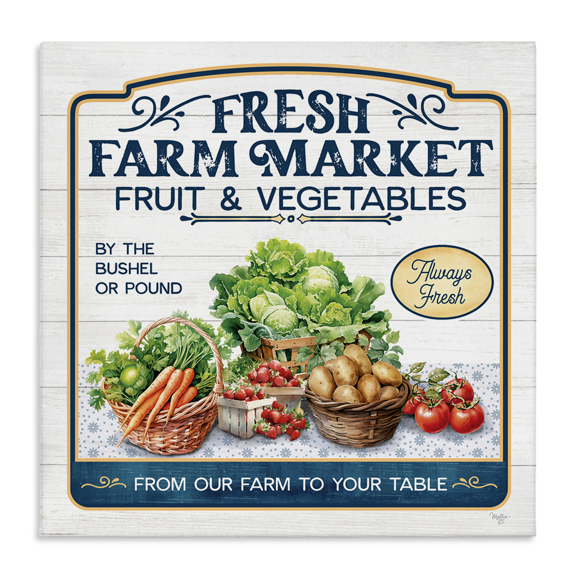 Stupell Industries Fresh Farm Market Food & Beverage Painting Gallery Wrapped Canvas Art Print Wall Art, 24 x 24