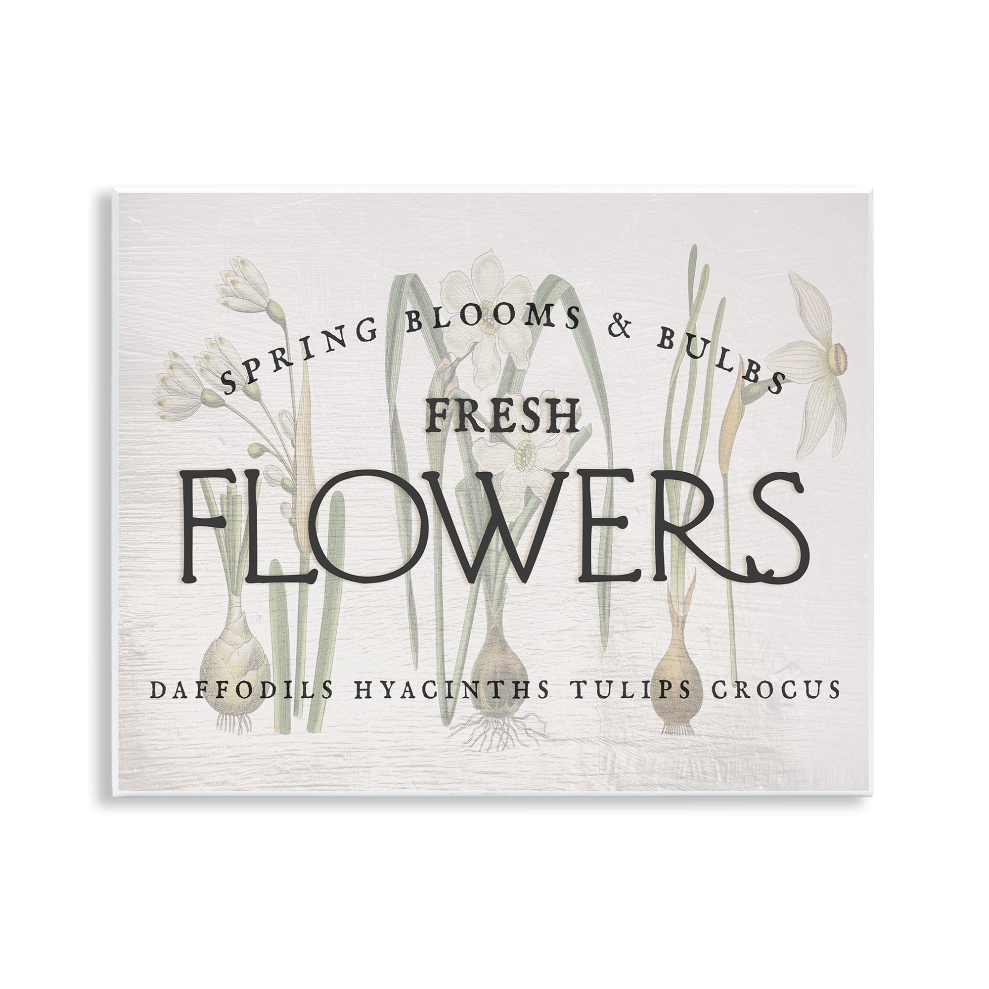 Stupell Industries Fresh Flowers Market Typography Painting Unframed Art Print Wall Art, 14 x 11