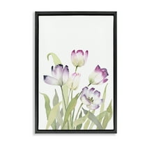Stupell Industries Fresh Garden Tulips Botanical & Floral Painting Black Floater Framed Art Print Wall Art, 17 x 25