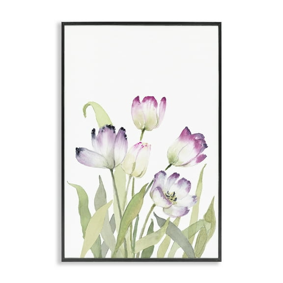 Stupell Industries Fresh Garden Tulips Botanical & Floral Painting Black Framed Art Print Wall Art, 12 x 18