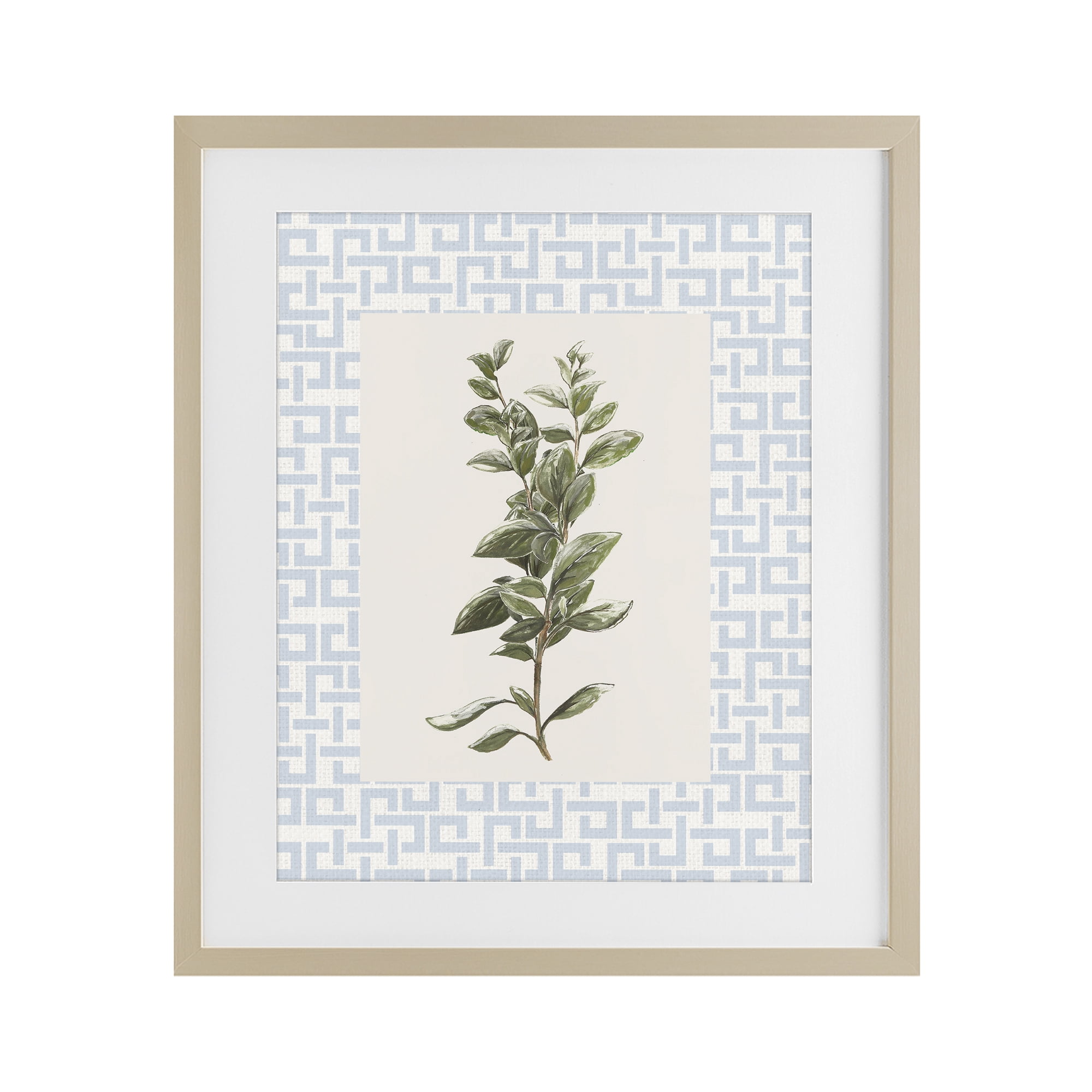 Stupell Industries Fresh Herb on Geometric Birch Framed Print Under Glass, design by Diannart