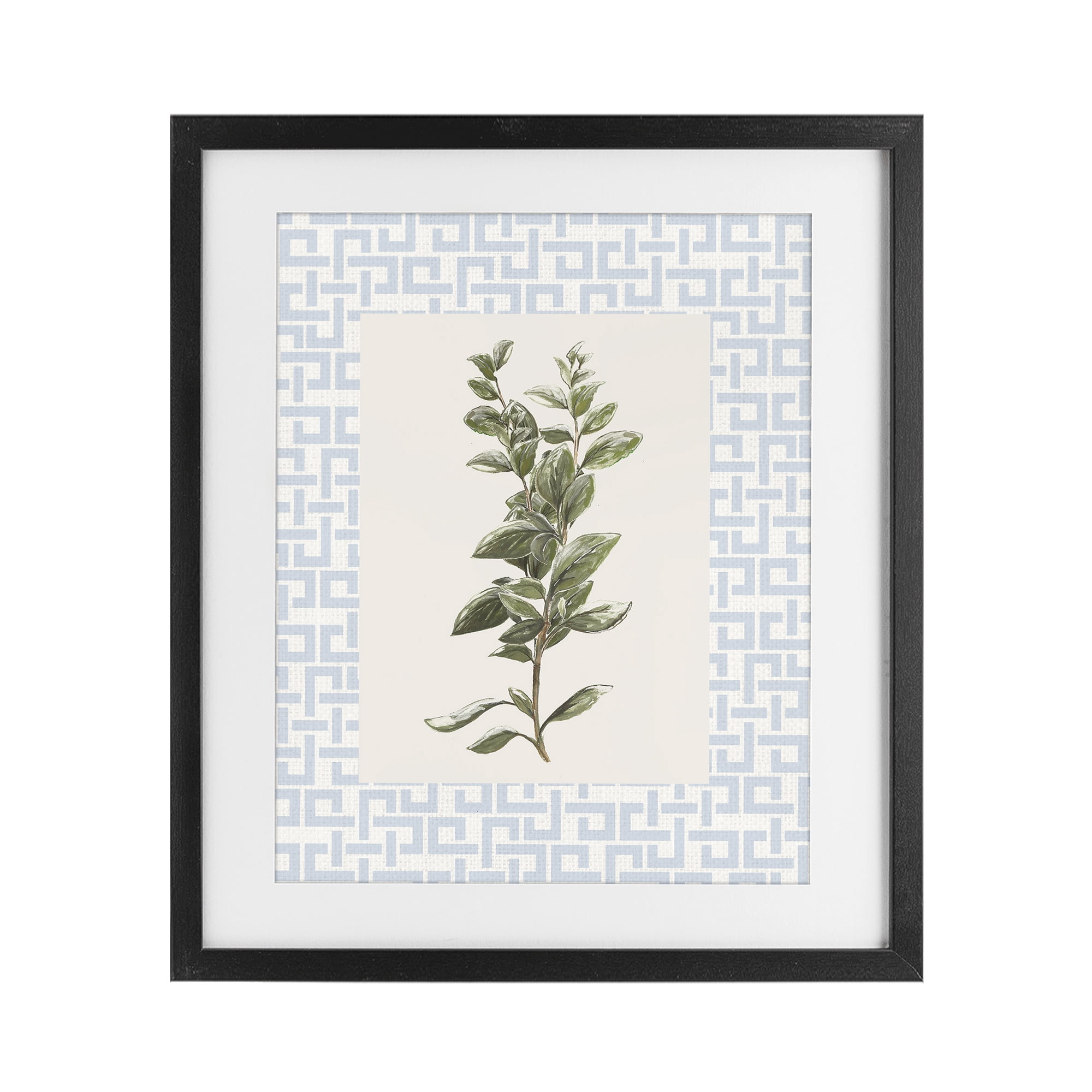 Stupell Industries Fresh Herb on Geometric Black Framed Print Under Glass, design by Diannart