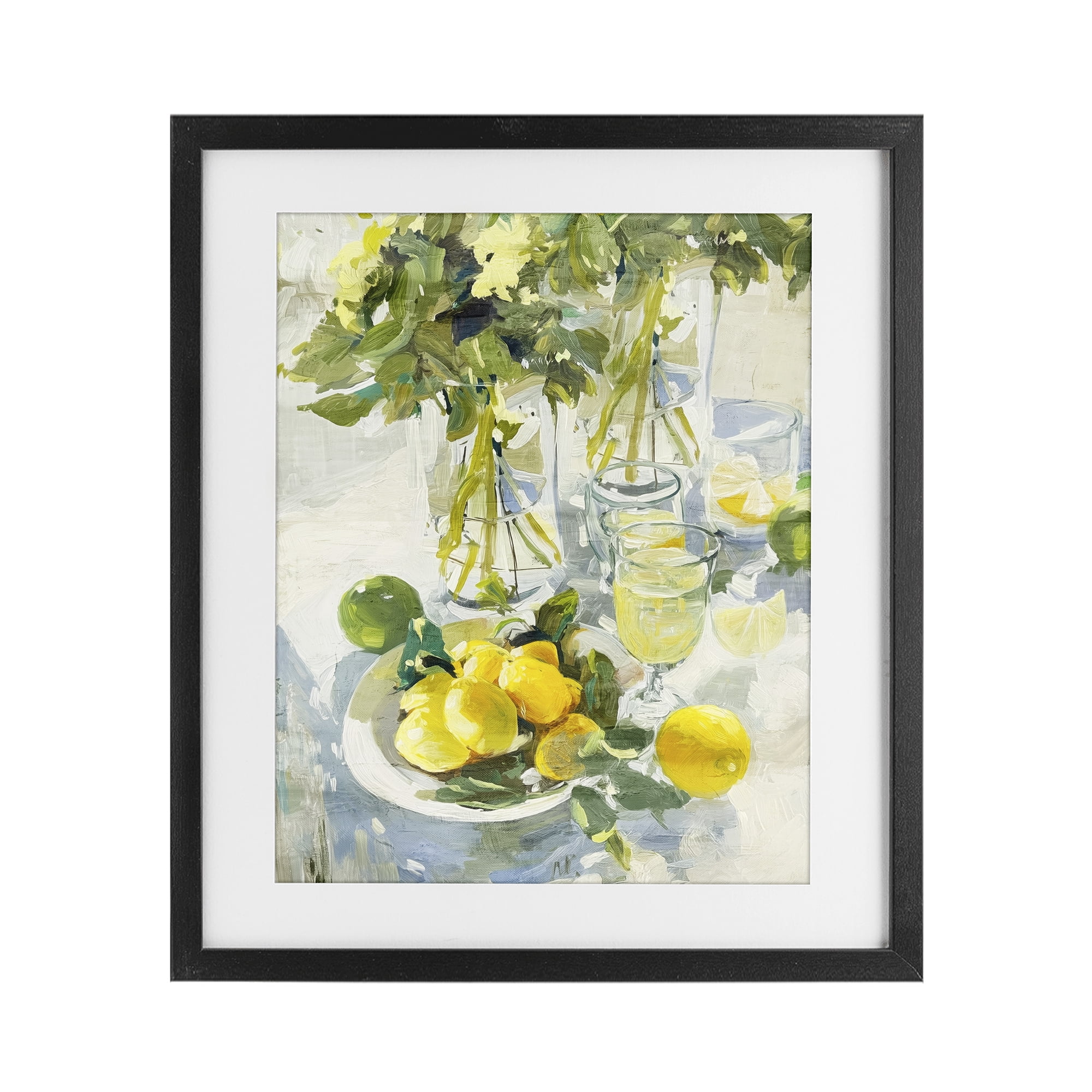 Stupell Industries Fresh Kitchen Lemons Spread Black Framed Print Under Glass, design by Annabelle Hall