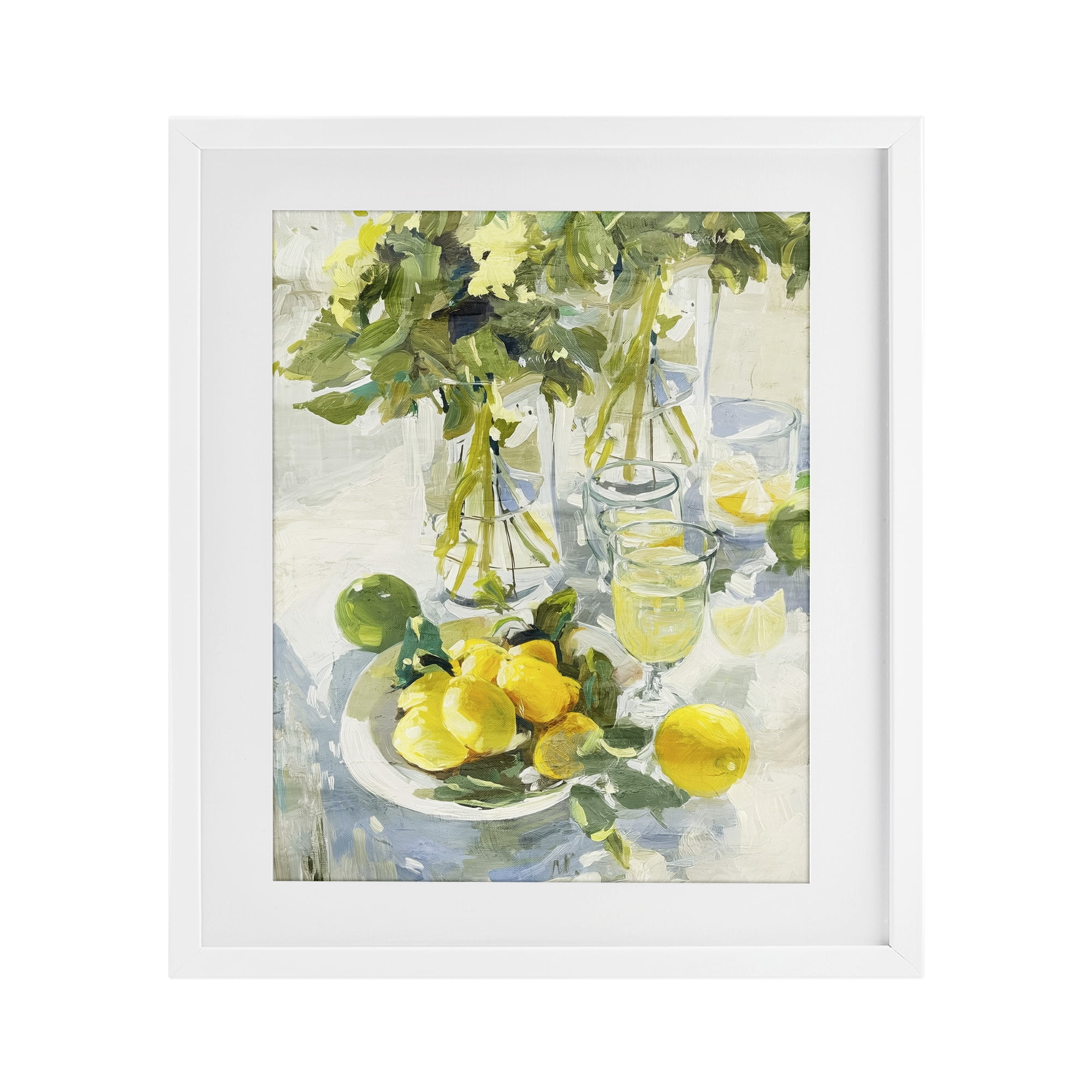 Stupell Industries Fresh Kitchen Lemons Spread White Framed Print Under Glass, design by Annabelle Hall