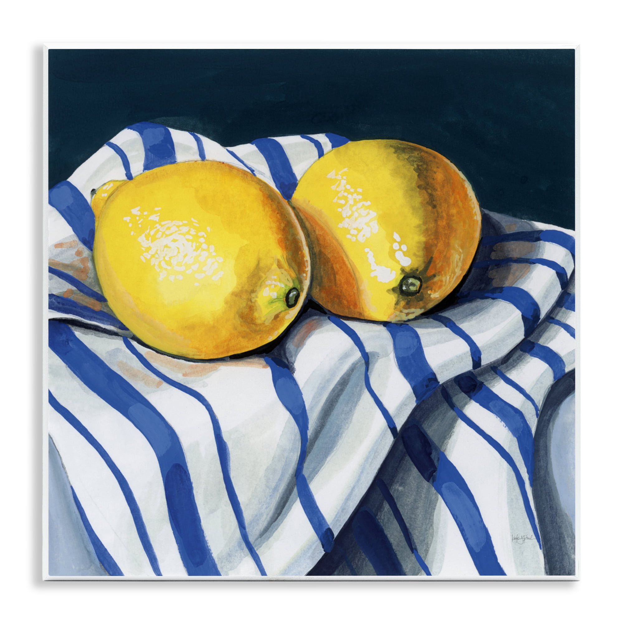 Stupell Industries Fresh Kitchen Lemons on Dishtowel Wall Plaque Art, design by Kate Jarvik Birch