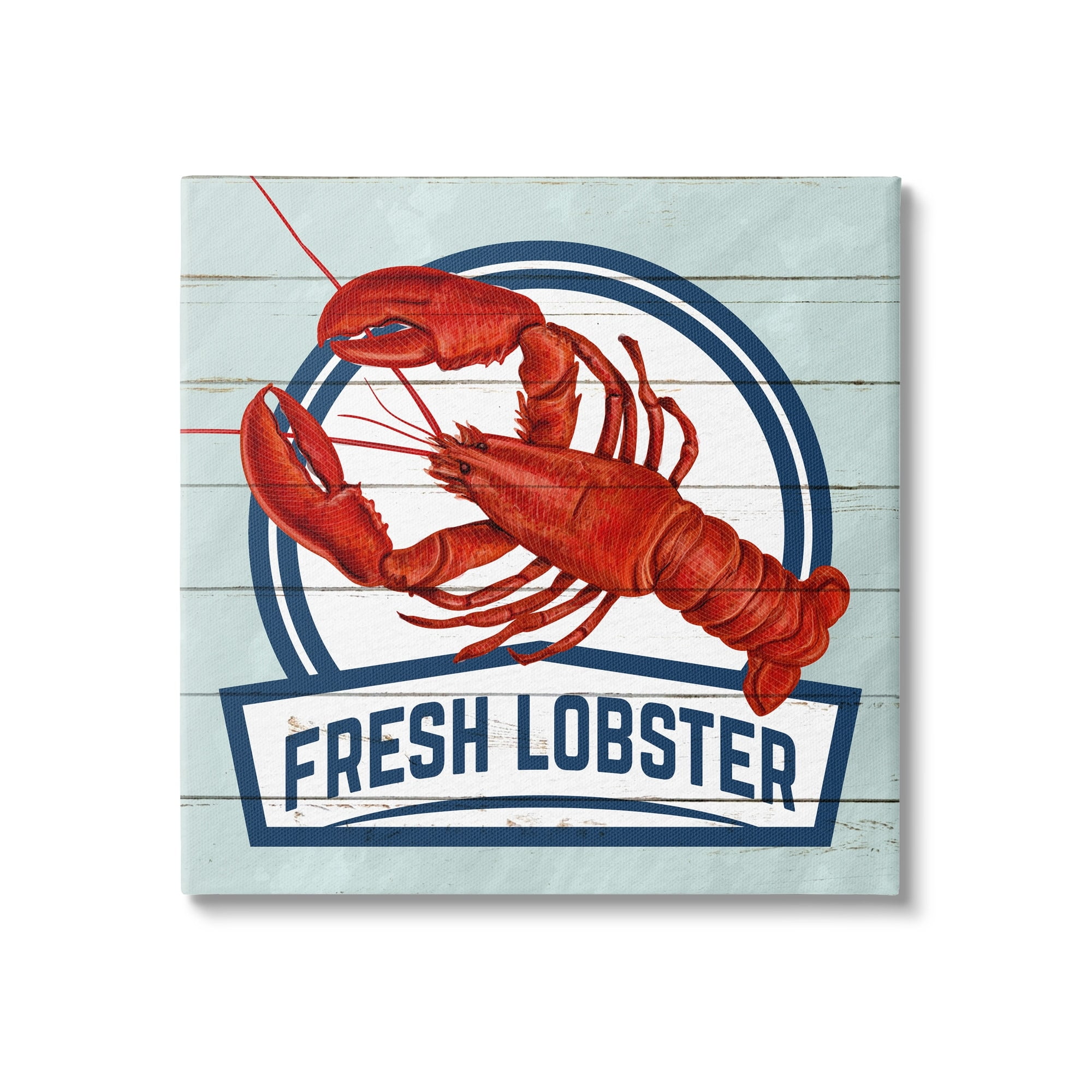 Stupell Industries Fresh Lobster Sign Grain Pattern Rustic Beach House , 30 x 30, Design by Kim Allen