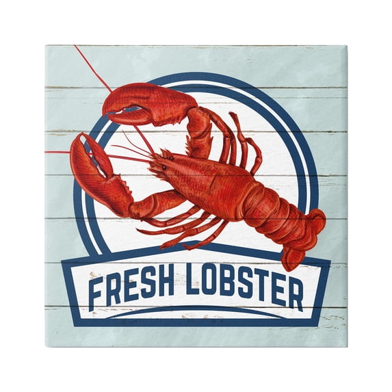 Stupell Industries Fresh Lobster Sign Grain Pattern Rustic Beach House , 36 x 36, Design by Kim Allen