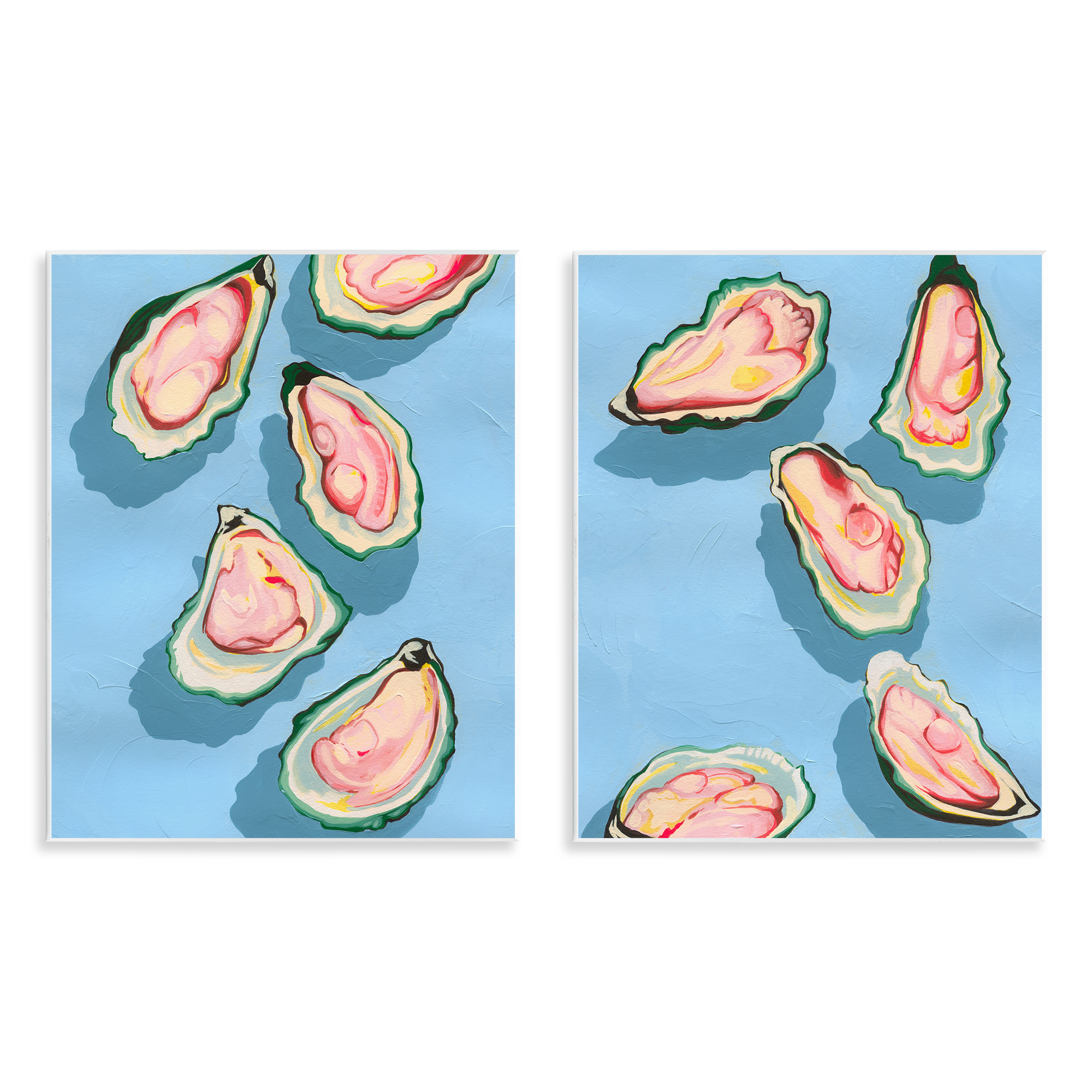 Stupell Industries Fresh Oyster Appetizer Nautical & Beach Painting Unframed Art Print Wall Art, 11 x 14, Set of 2