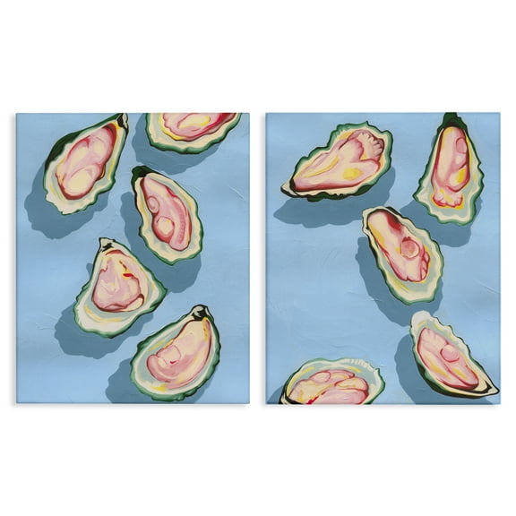 Stupell Industries Fresh Oyster Appetizer Nautical & Beach Painting Wrapped Canvas Art Print Wall Art, 16 x 20, Set of 2