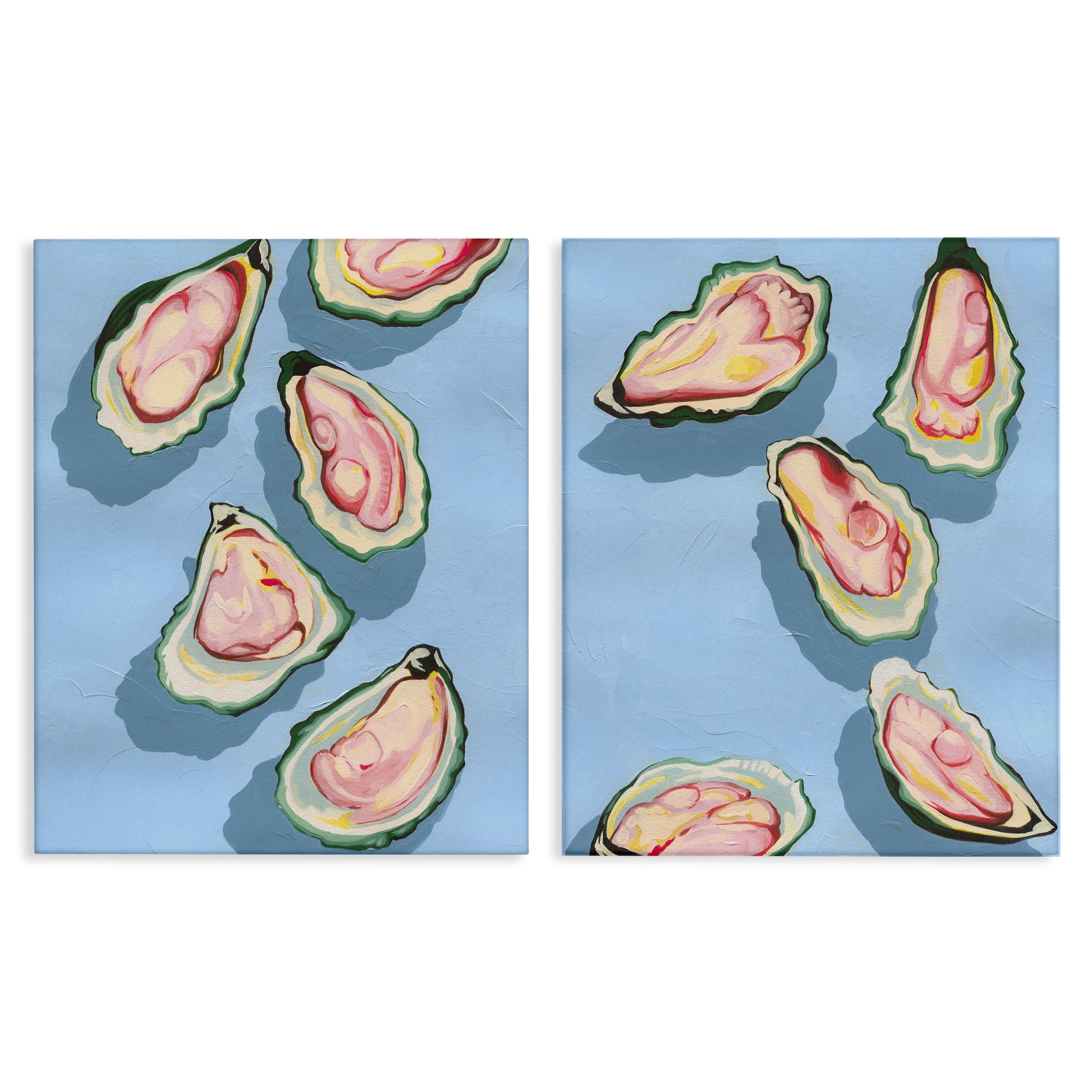 Stupell Industries Fresh Oyster Appetizer Nautical & Beach Painting Wrapped Canvas Art Print Wall Art, 24 x 30, Set of 2