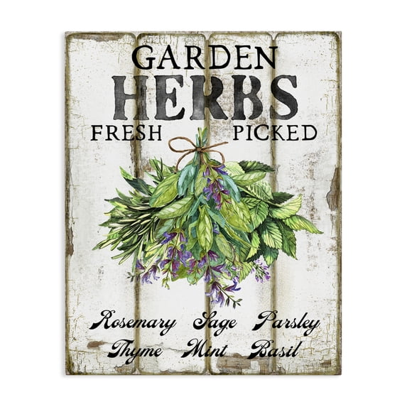 Stupell Industries Farmhouse Fresh Picked Garden Herbs Canvas Art, 16 x 20, by Creatif Belle