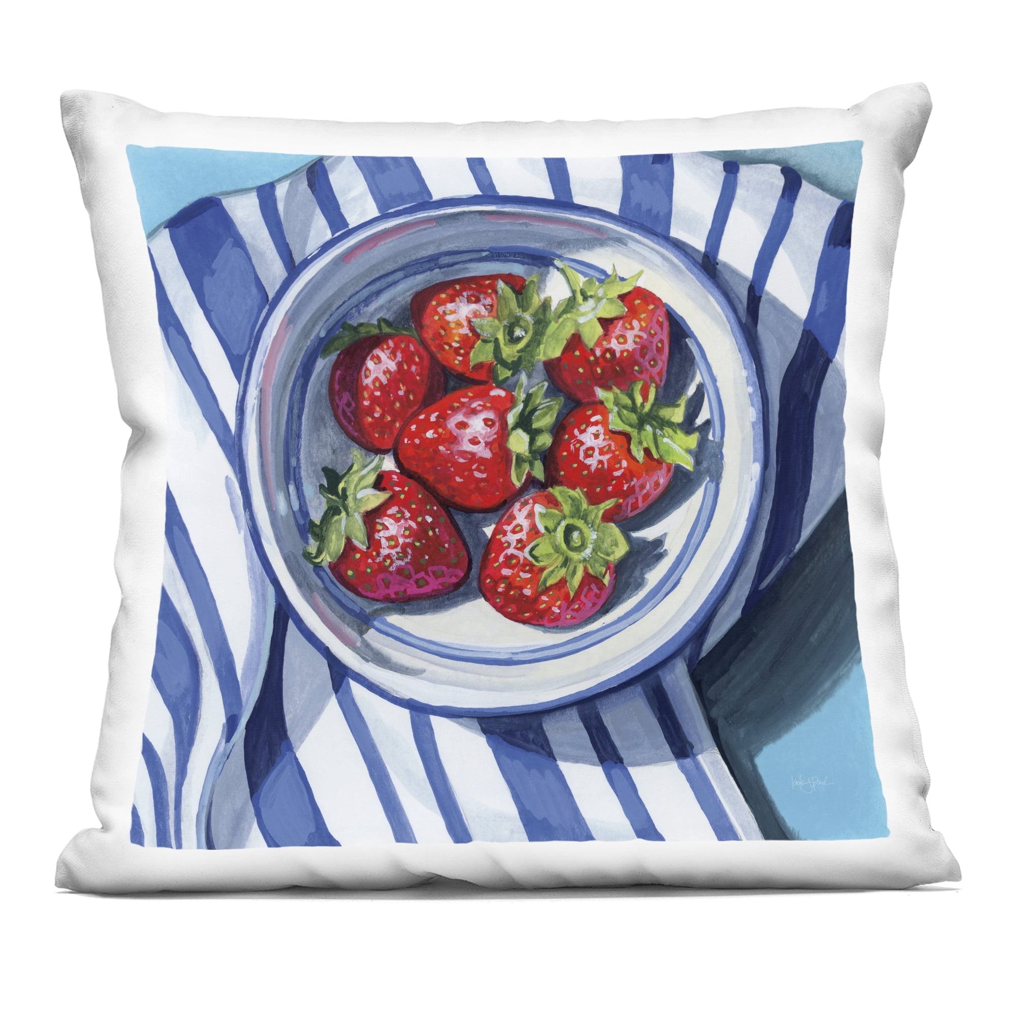 Stupell Industries Fresh Picked Kitchen Strawberries Decorative Printed Throw Pillow, design by Kate Jarvik Birch