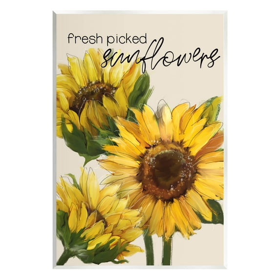 Stupell Industries Fresh Picked Sunflowers Typography Graphic Art Unframed Art Print Wall Art, Design by Conrad Knutsen