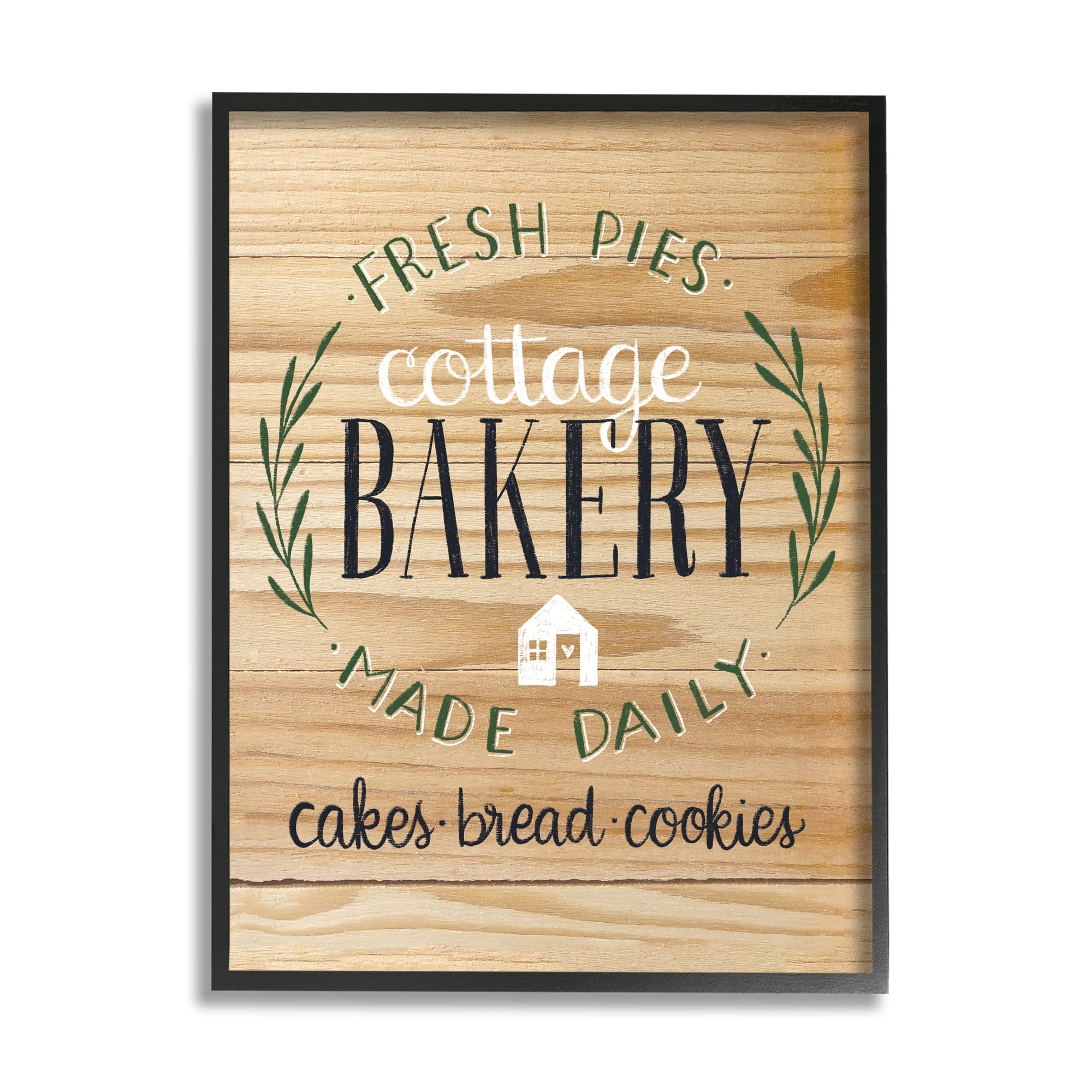 Rustic Wood Cottage Bakery Sign with Black Frame, 24" x 30"