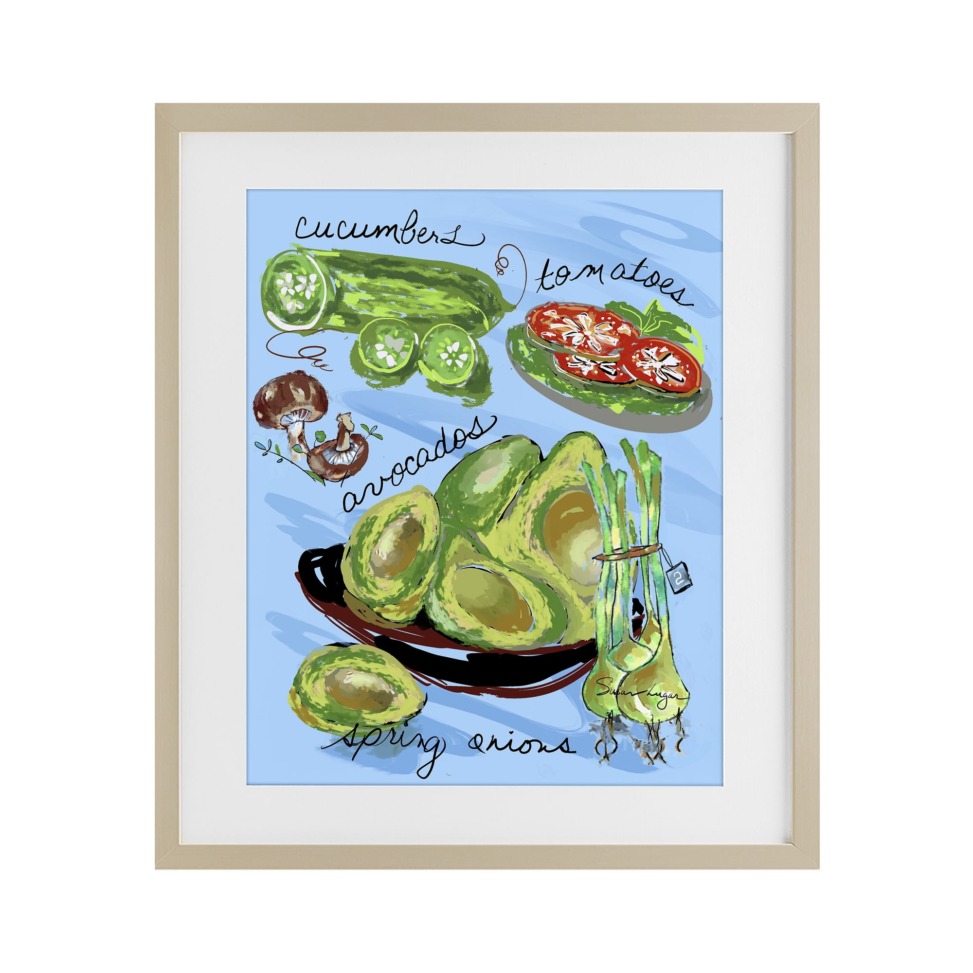 Stupell Industries Fresh Produce Collection Birch Framed Print Under Glass, design by Susan Lugar
