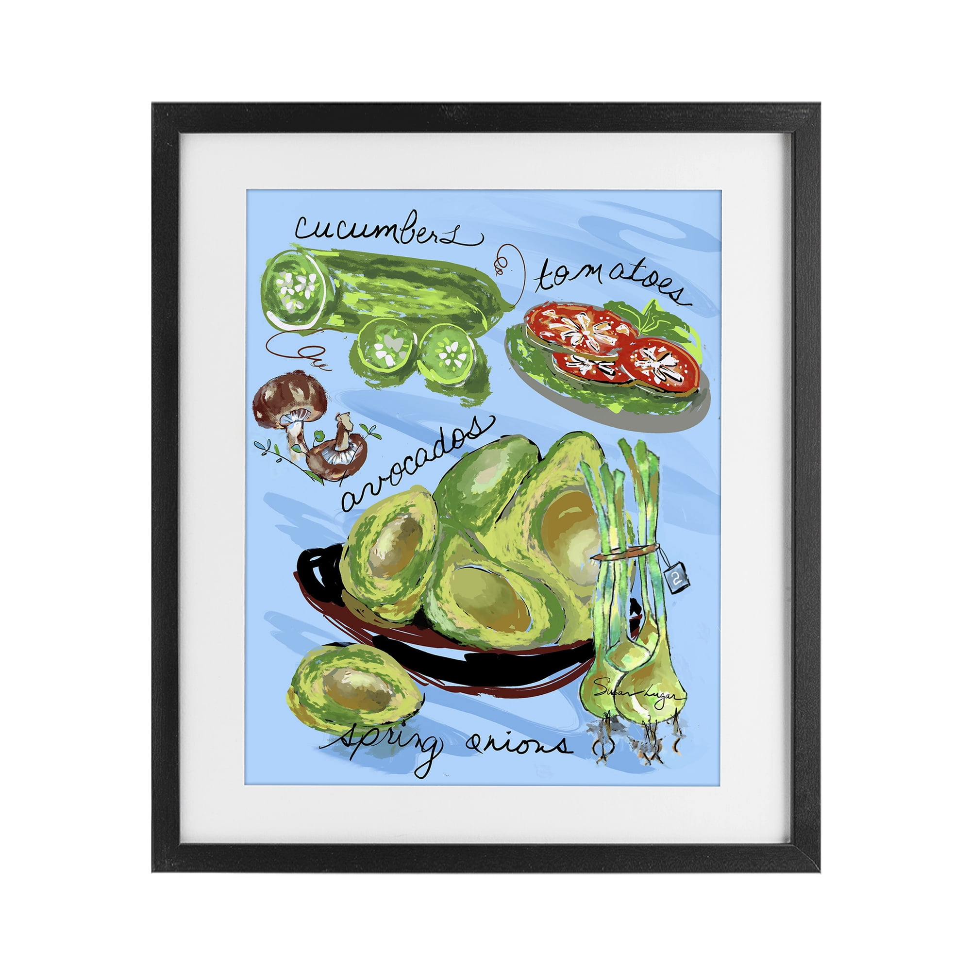 Stupell Industries Fresh Produce Collection Black Framed Print Under Glass, design by Susan Lugar
