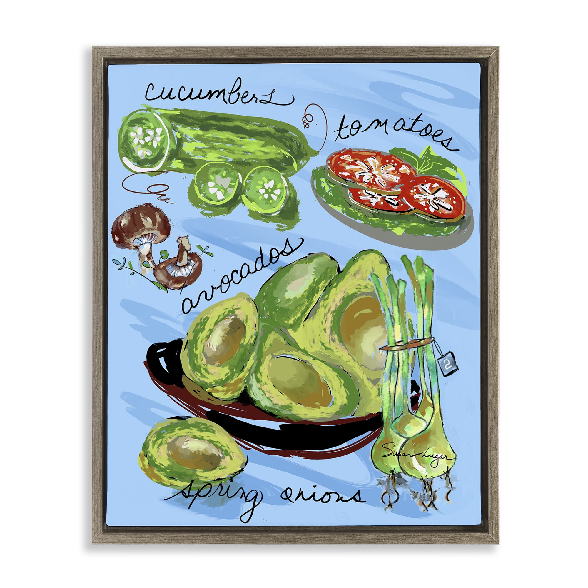 Stupell Industries Fresh Produce Collection Brown Framed Floater Canvas Wall Art, design by Susan Lugar