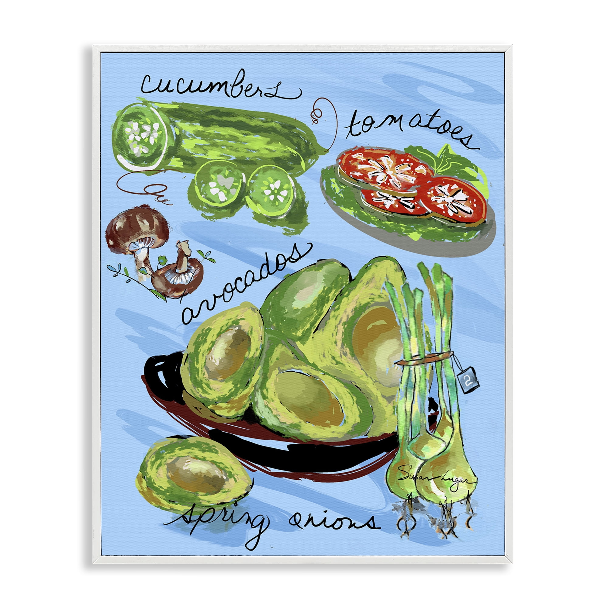Stupell Industries Fresh Produce Collection White Framed Giclee Art, design by Susan Lugar
