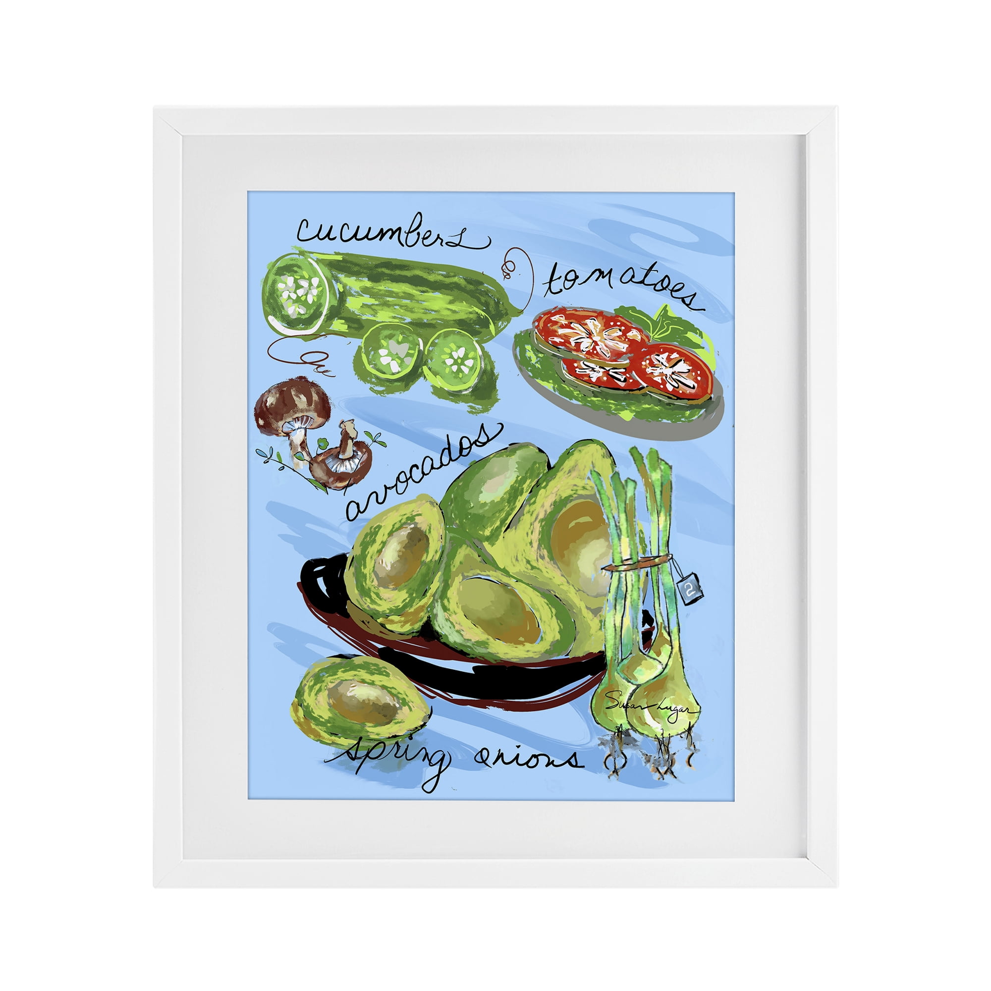 Stupell Industries Fresh Produce Collection White Framed Print Under Glass, design by Susan Lugar
