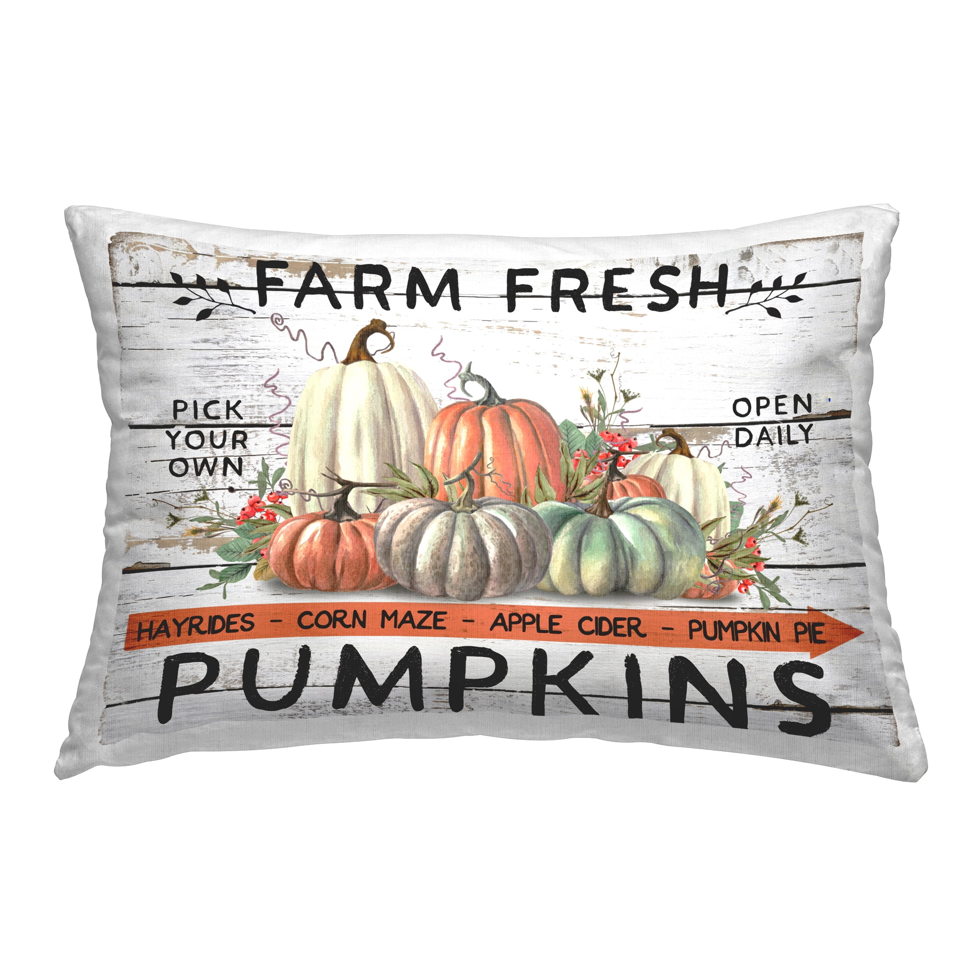 Stupell Industries Fresh Pumpkin Mound Decorative Printed Throw Pillow, 14 x 20