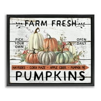 Stupell Industries Fresh Pumpkin Mound Holiday Painting Black Floater Framed Canvas Art Prints Wall Art, 21 x 17