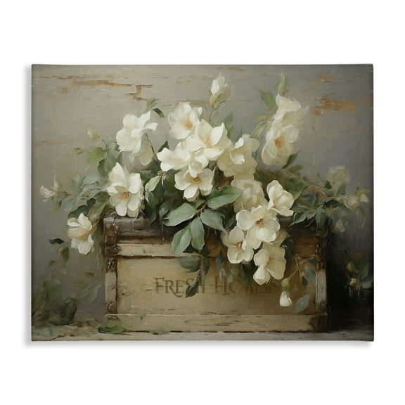 Stupell Industries Fresh Rustic Flowers Botanical & Floral Painting Gallery Wrapped Canvas Art Print Wall Art, 20 x 16