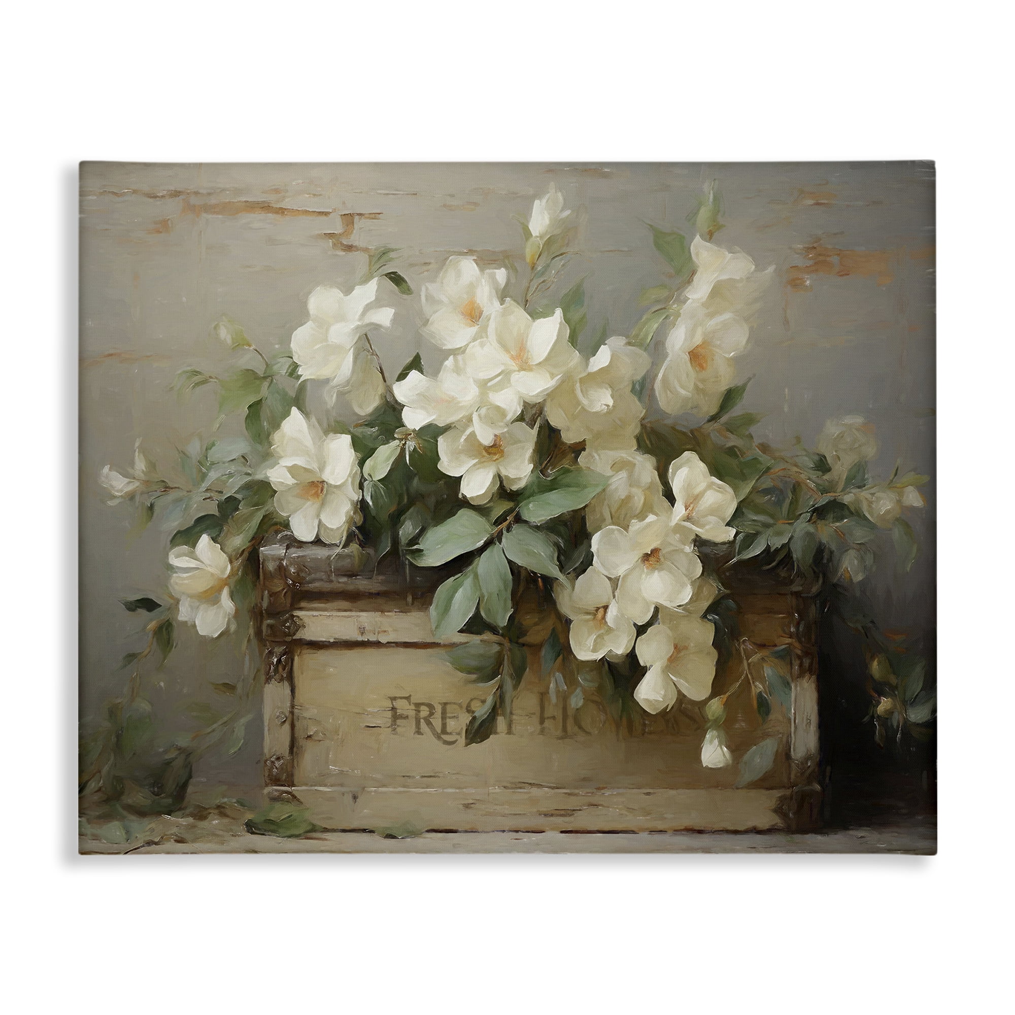 Stupell Industries Fresh Rustic Flowers Botanical & Floral Painting Gallery Wrapped Canvas Art Print Wall Art, 30 x 24