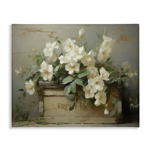 Stupell Industries Fresh Rustic Flowers Botanical & Floral Painting Gallery Wrapped Canvas Art Print Wall Art, 40 x 30