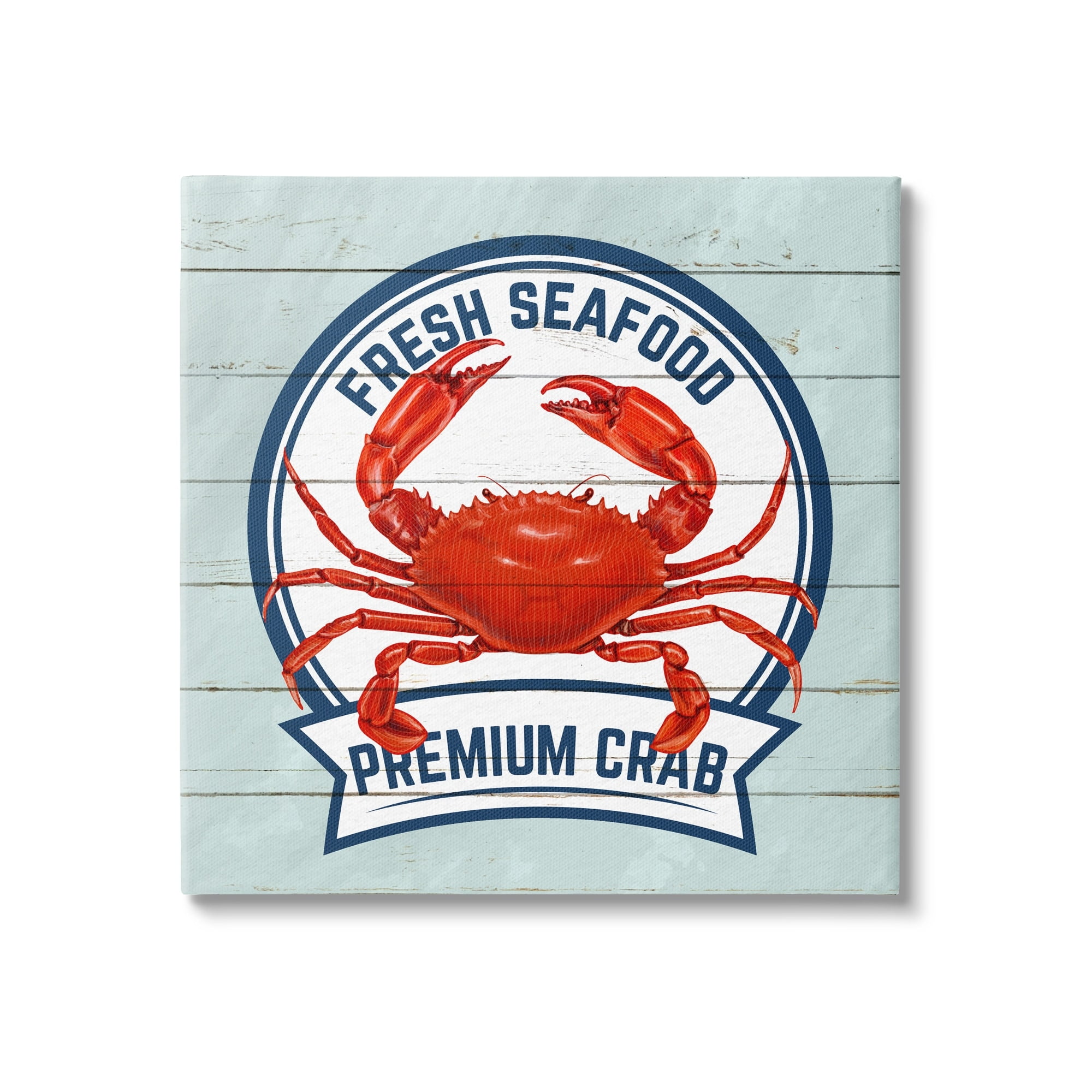 Stupell Industries Fresh Seafood Crab Sign Quote Rustic Nautical Boathouse, 24 x 24, Design by Kim Allen
