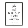 thumbnail image 1 of Stupell Industries Fresh Soap & Water Bathroom Washing Botanical Symbol Graphic Art Black Framed Art Print Wall Art, Design by Lettered and Lined, 1 of 5