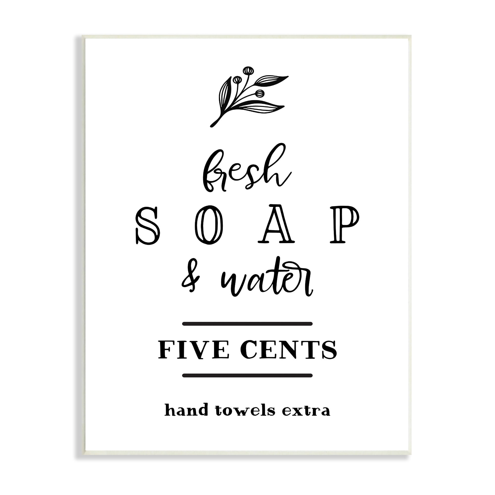Stupell Industries Fresh Soap & Water Bathroom Washing Botanical Symbol Graphic Art Unframed Art Print Wall Art, Design by Lettered and Lined