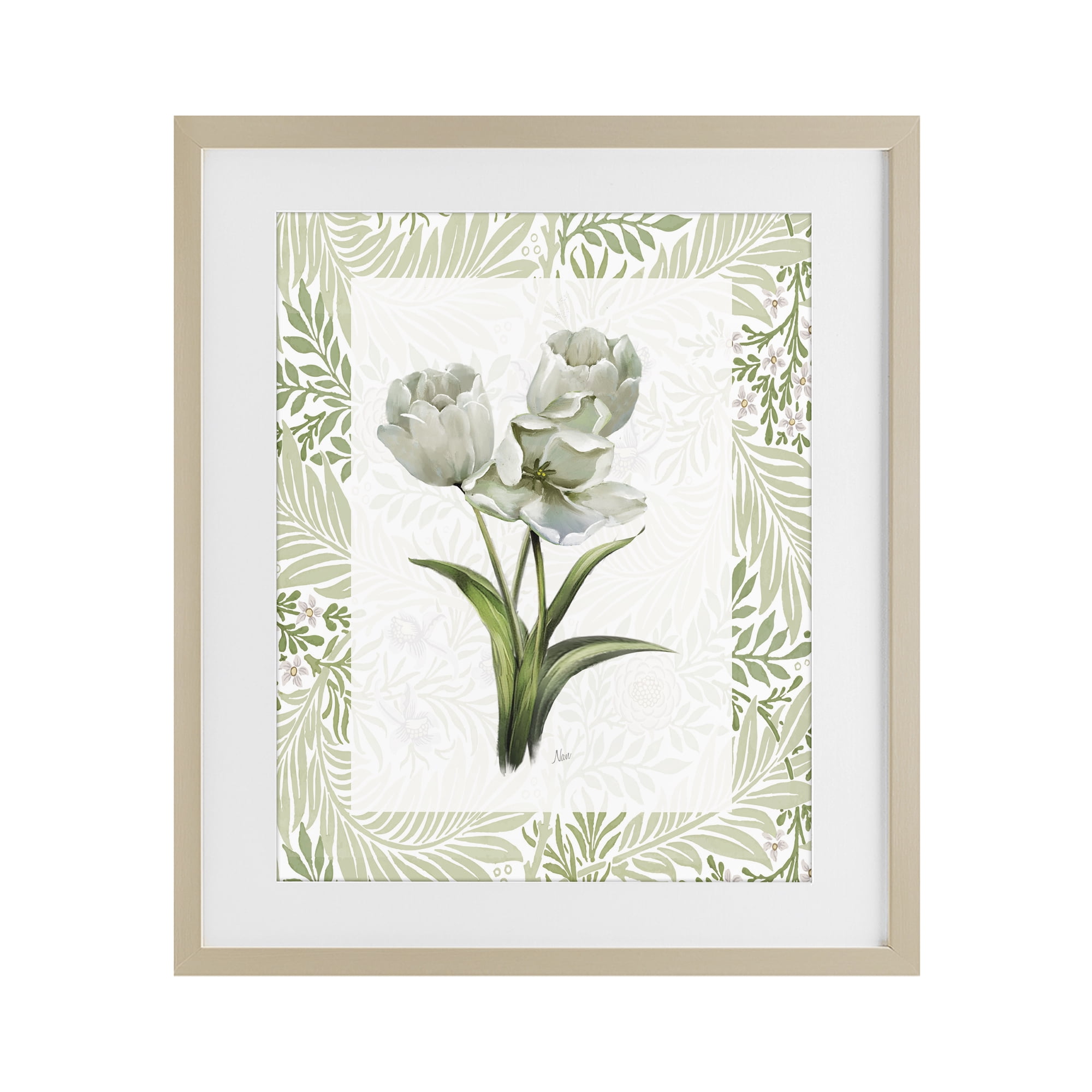 Stupell Industries Fresh Spring Tulip Bouquet Birch Framed Print Under Glass, design by Nan