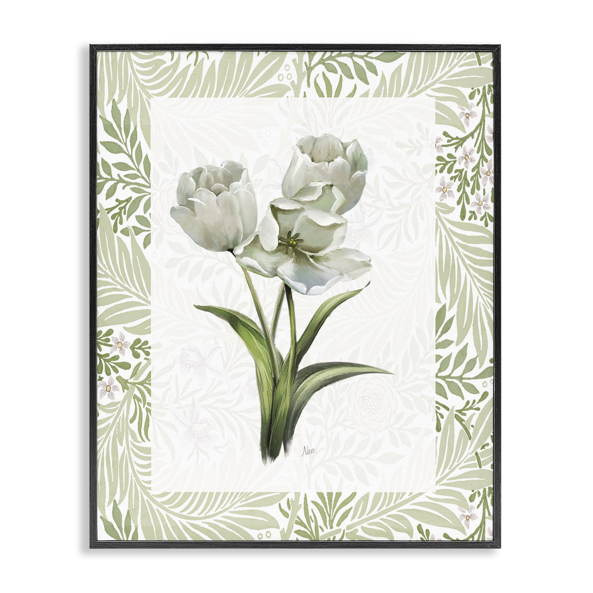 Stupell Industries Fresh Spring Tulip Bouquet Black Framed Giclee Art, design by Nan